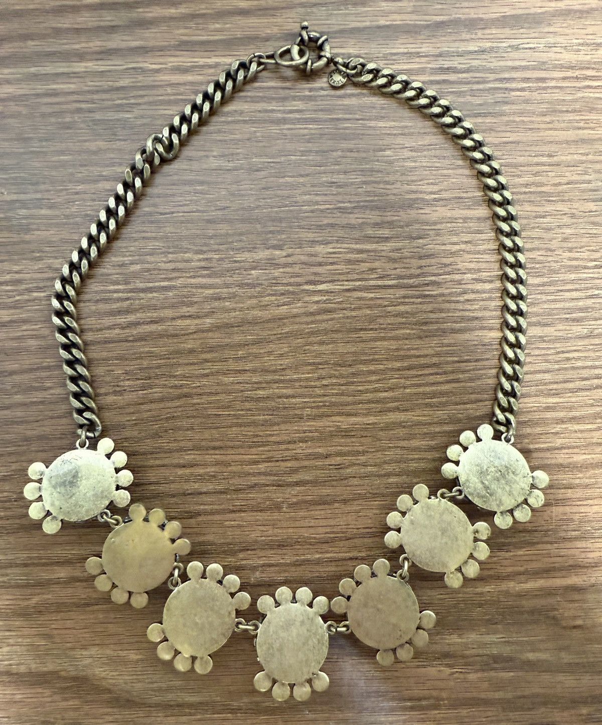J.Crew J.Crew Vtg Gold Round Crystal Medallions Statement Necklace Size ONE SIZE - 3 Thumbnail
