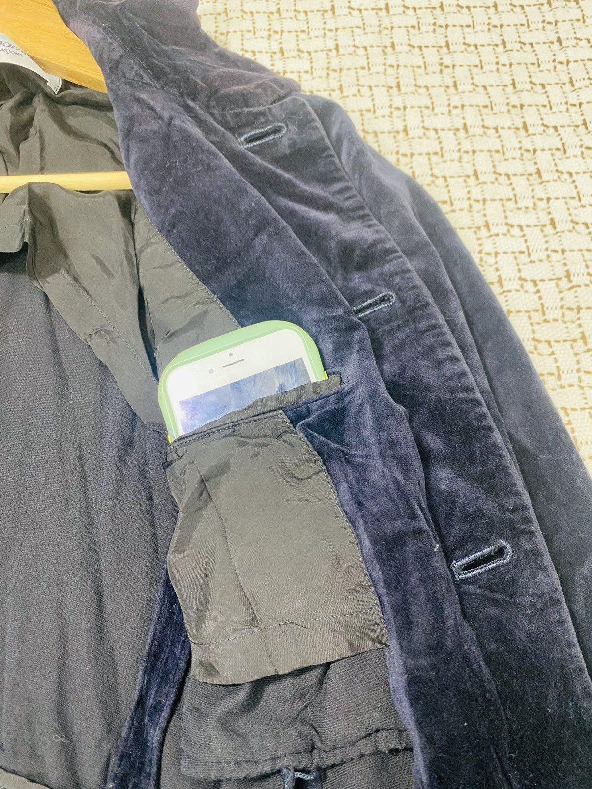 Robe de Chambre Comme des Garcons Velvet Button Up Jacket