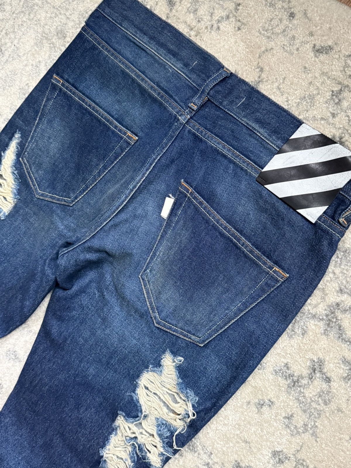 Off-White Off white diagonals distressed denim jeans Size US 34 / EU 50 - 6 Thumbnail