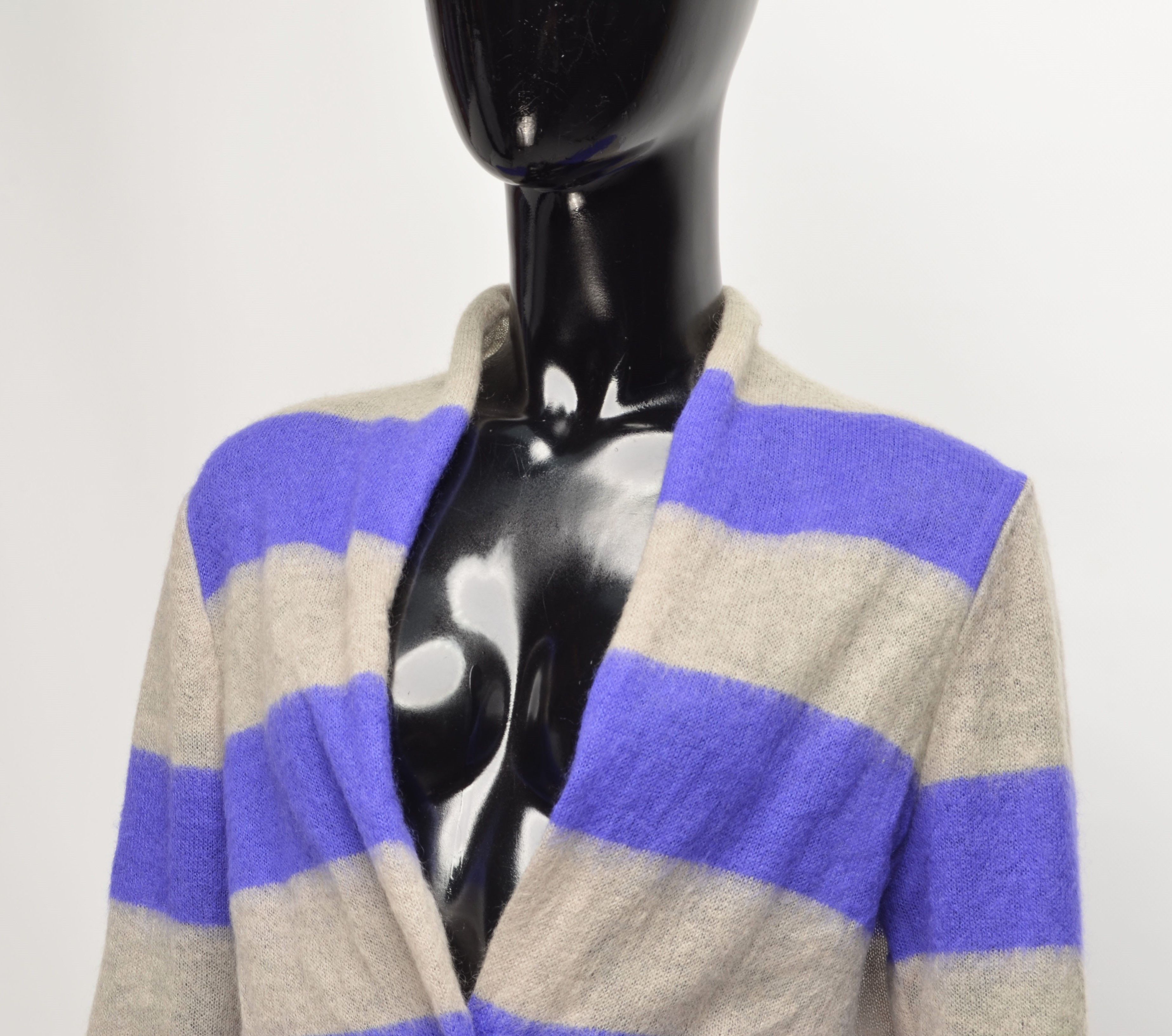 Other Marc Cain Striped Lightweight Mohair Blend Coquette Cardigan Size M / US 6-8 / IT 42-44 - 2 Thumbnail