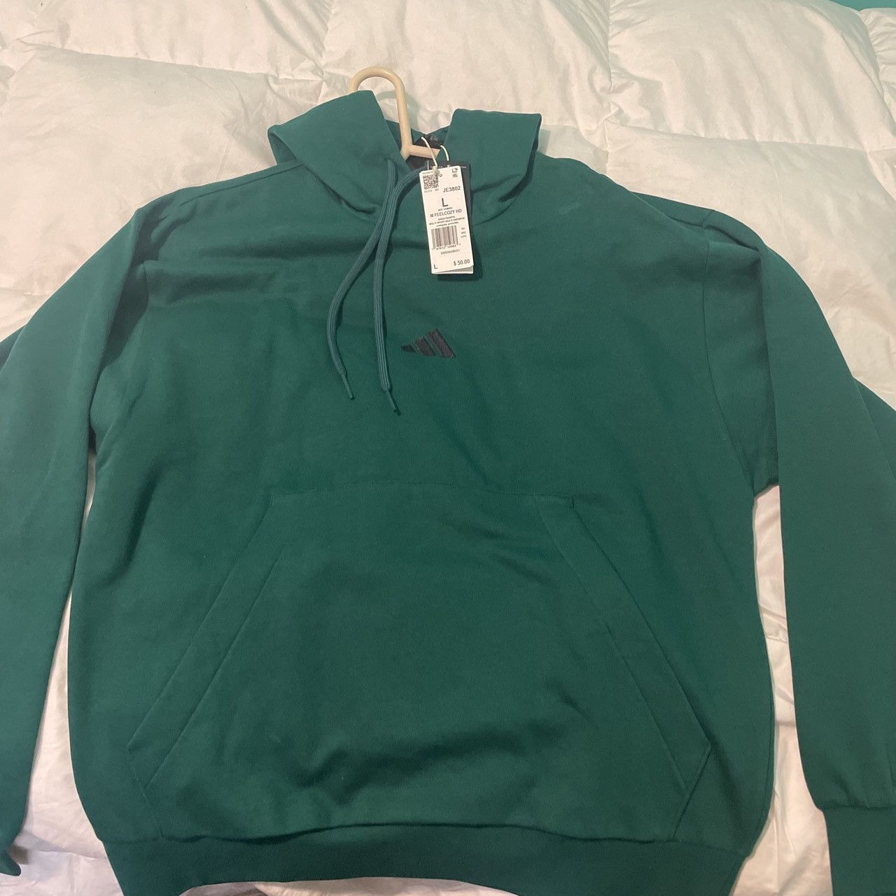 Adidas Dark Green Adidas Hoodie Size US L / EU 52-54 / 3 - 1 Thumbnail