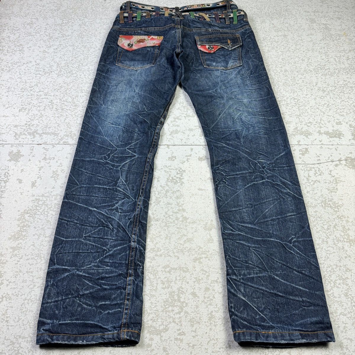 14th Addiction × If Six Was Nine × Japanese Brand Nylaus Distressed Double Waist Jeans Size US 30 / EU 46 - 8 Thumbnail