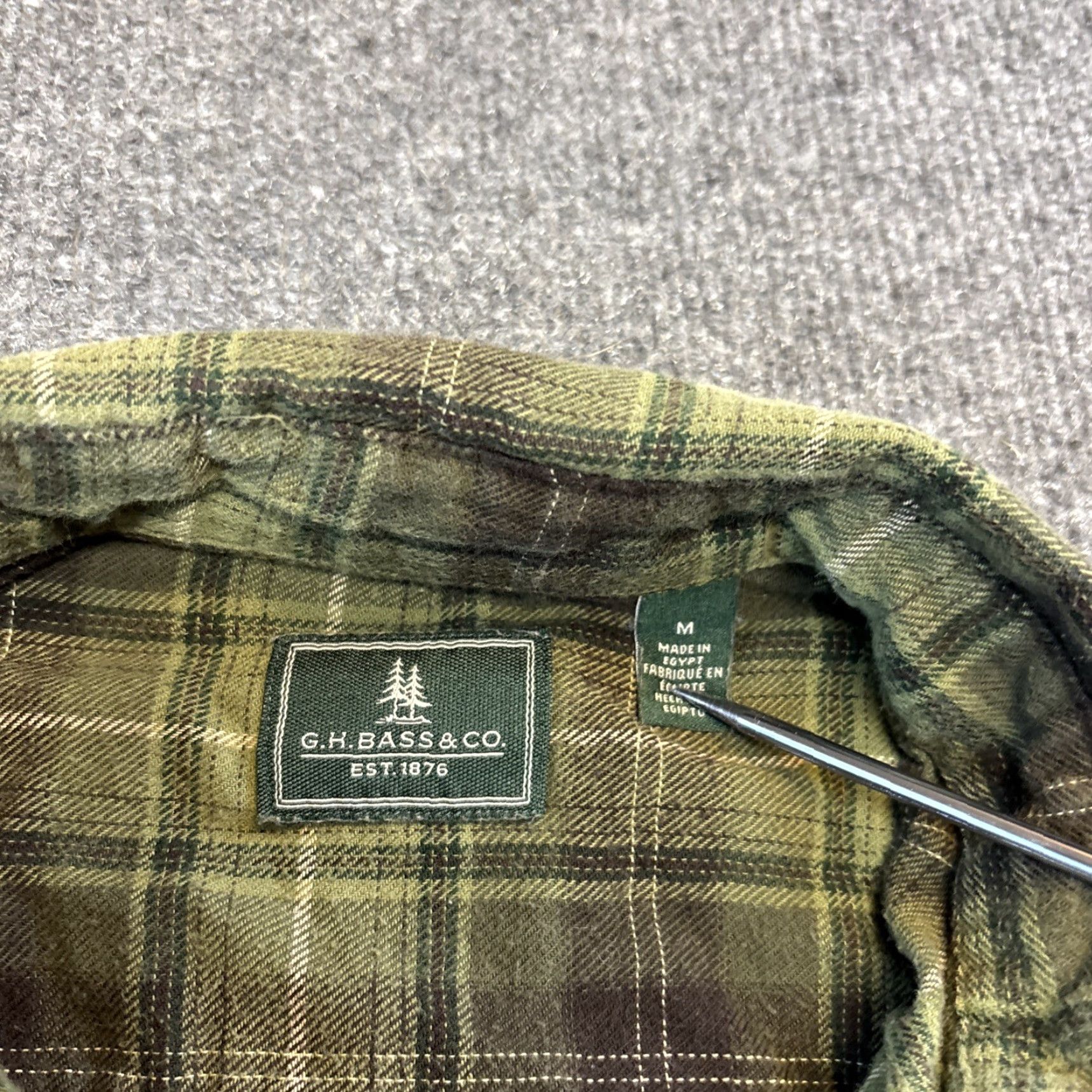 Vintage GH Bass Co Men’s M Chamois Flannel Green SOFT Plaid Button Down Collared Shirt Size US M / EU 48-50 / 2 - 3 Thumbnail