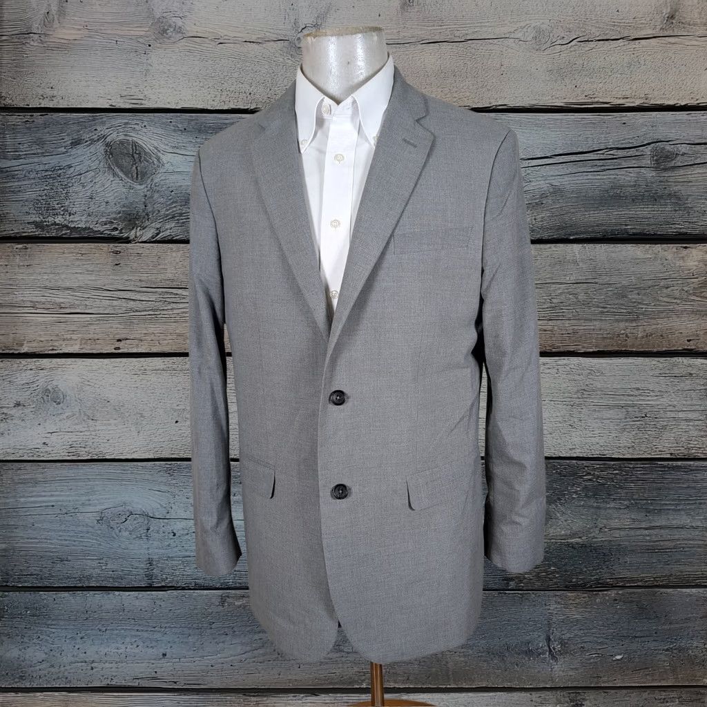 Banana Republic Blazer Mens 44l Suit Jacket Tailored Fit Solid Light Gray, Men's (Size 44r)