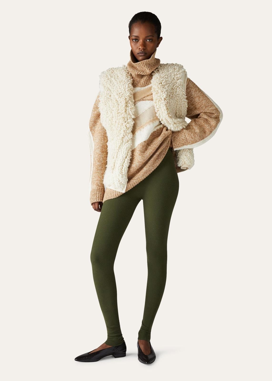 Loro Piana o1srvl11e0125 Diavolezza Virgin Wool Leggings in Green Size 26" / US 2 / IT 38 - 2 Thumbnail
