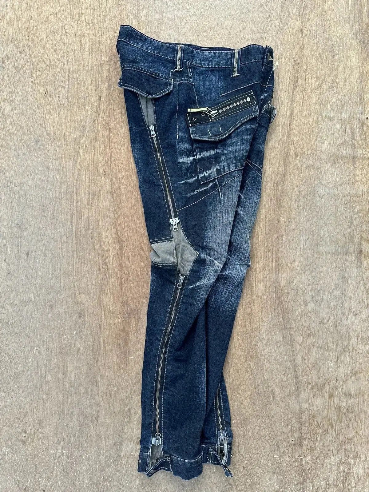 PPFM CRAZY Vintage PPFM Jean Bondage MultiZipper Punk Denim Pants Size US 31 - 15 Thumbnail