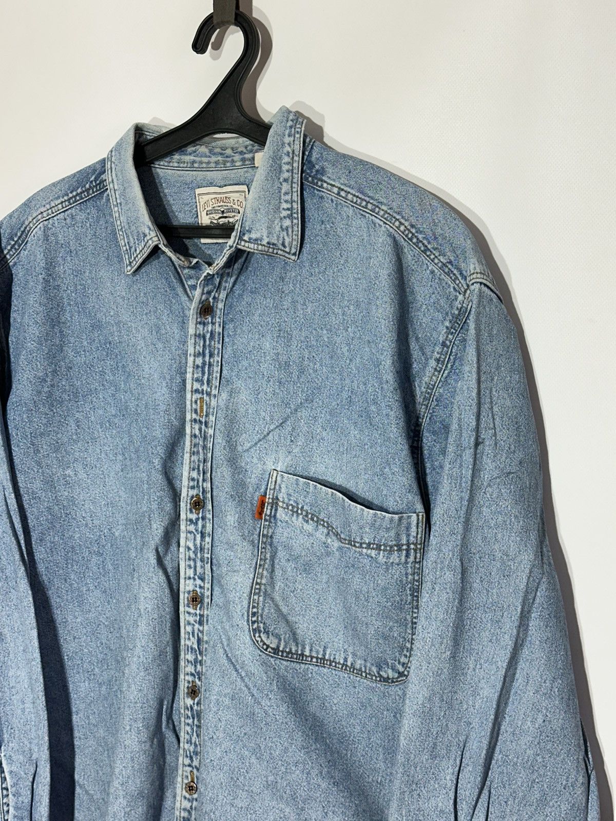 Levi's Vintage Clothing Vintage Levi’s Orange Tab Denim Shirt Size US XL / EU 56 / 4 - 2 Thumbnail