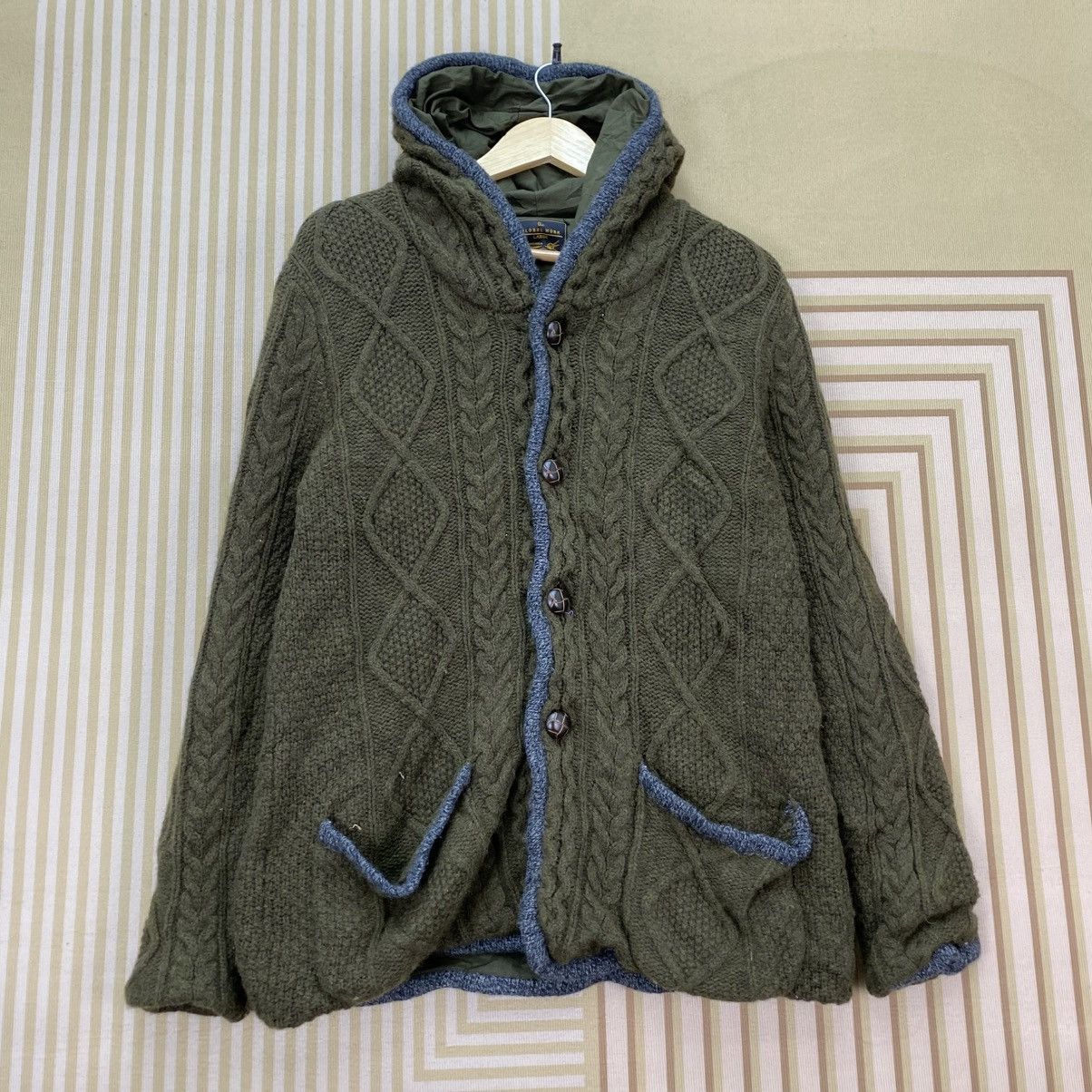 Global Work 🫶Coogi Inspired Global Work Cable Knit Hooded Jacket Size US M / EU 48-50 / 2 - 1 Thumbnail