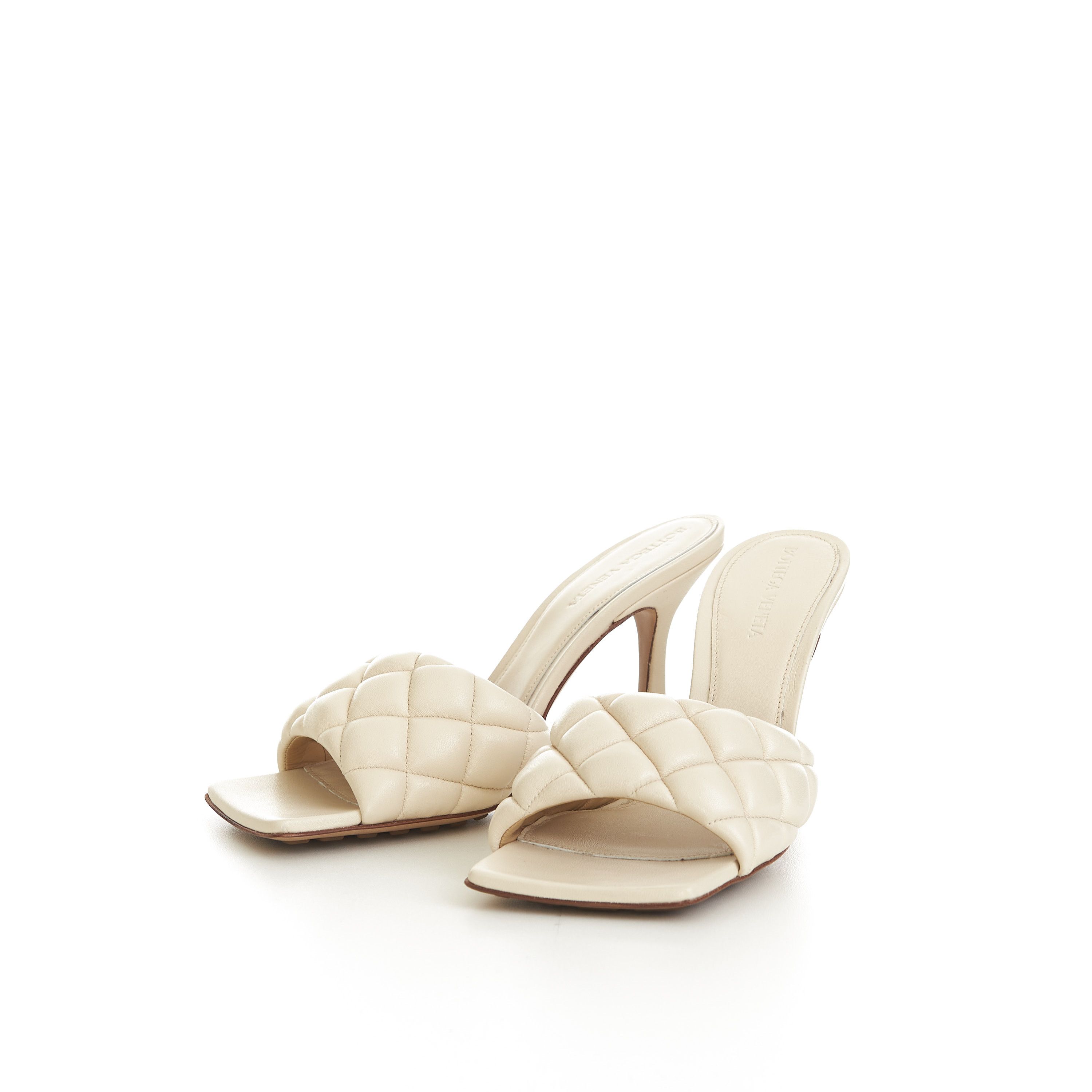 Bottega Veneta Padded Mules In Seasalt White Quilted Leather Size US 10.5 / IT 40.5 - 13 Thumbnail