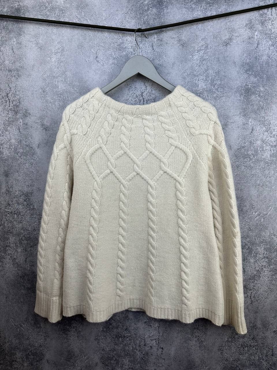 Reiss RRP $275 Reiss Tilly Aran Cable Knit Sweater Wool White Mock Size M / US 6-8 / IT 42-44 - 2 Thumbnail