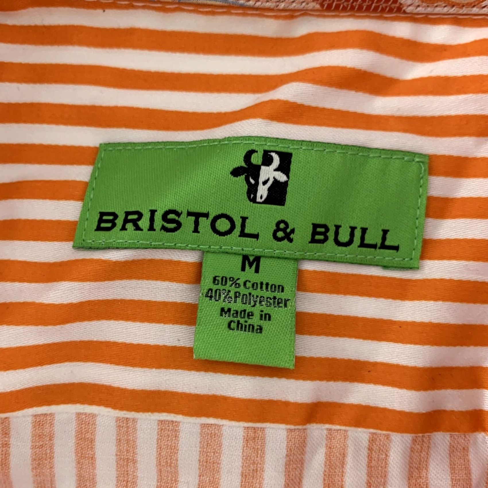 Vintage Bristol & Bull Shirt Striped Long Sleeve Button-Up Men's M Orange Size US M / EU 48-50 / 2 - 2 Thumbnail