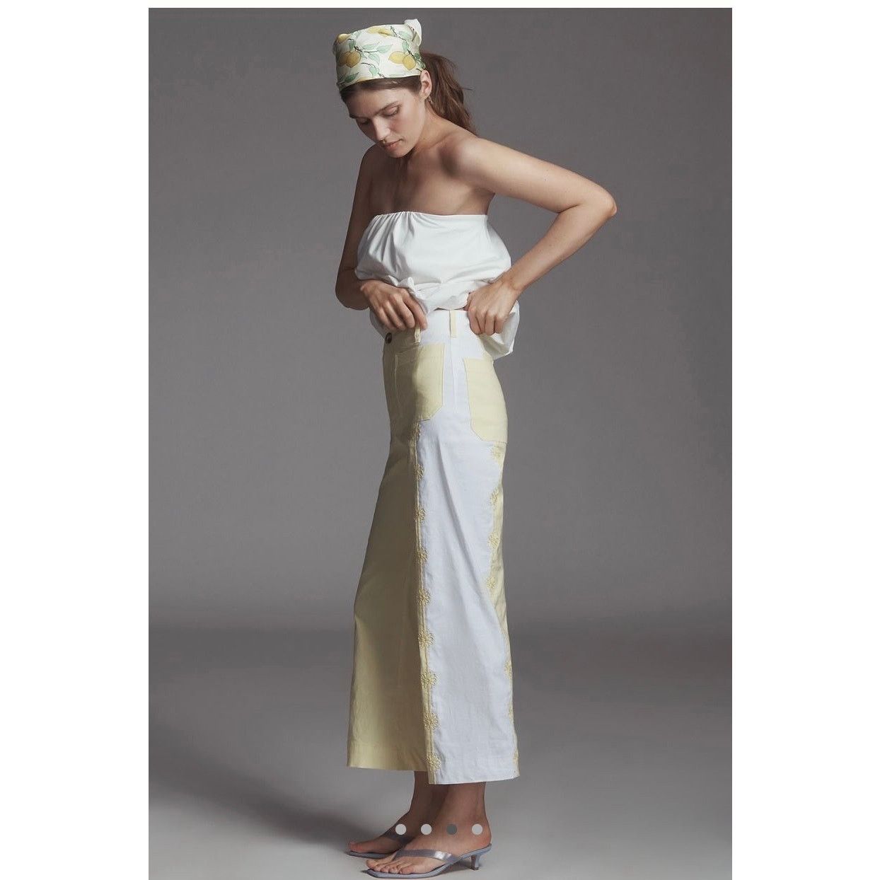 Anthropologie NWT Anthropologie Colette Embroidered Crop Wide Leg Pants Size 28" / US 6 / IT 42 - 2 Thumbnail