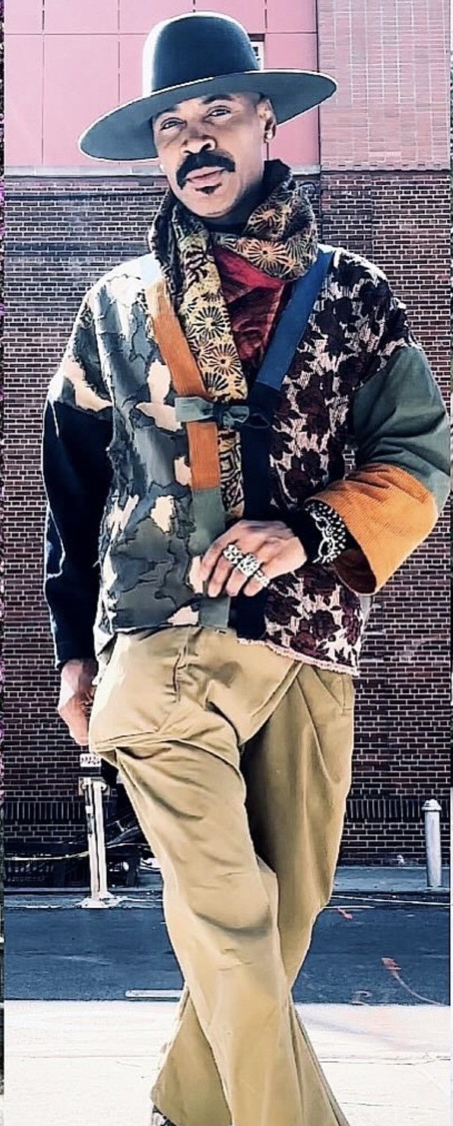 FRIED RICE Patchwork Kimono Jacket with Floral and Camouflage Patterns Size US M / EU 48-50 / 2 - 11 Thumbnail
