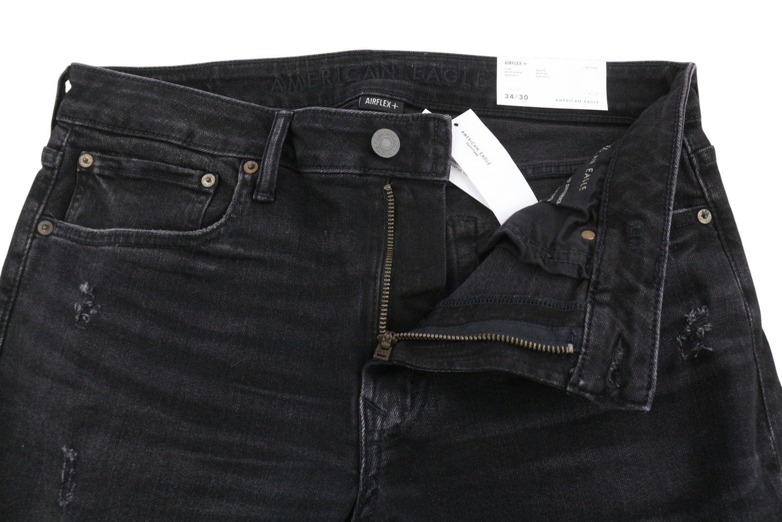 American Eagle Outfitters AIRFLEX+ W34/L30 Black Slim Stretch Jeans 88962 Size US 34 / EU 50 - 4 Thumbnail