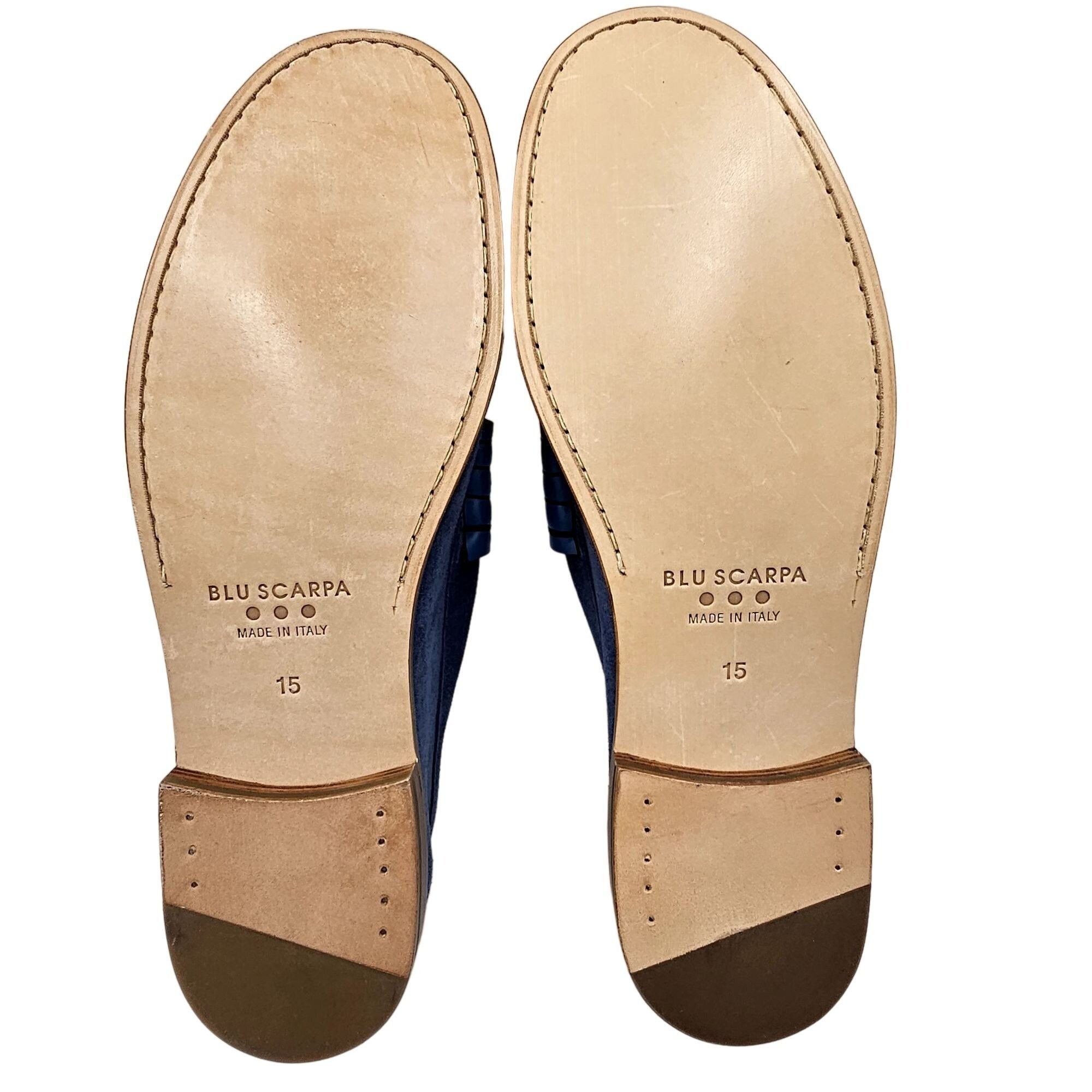 Other NEW Blue Scarpa Italy Men's 15 Blue Dress Shoes Penny Loafer Size US 15 / EU 48 - 3 Thumbnail