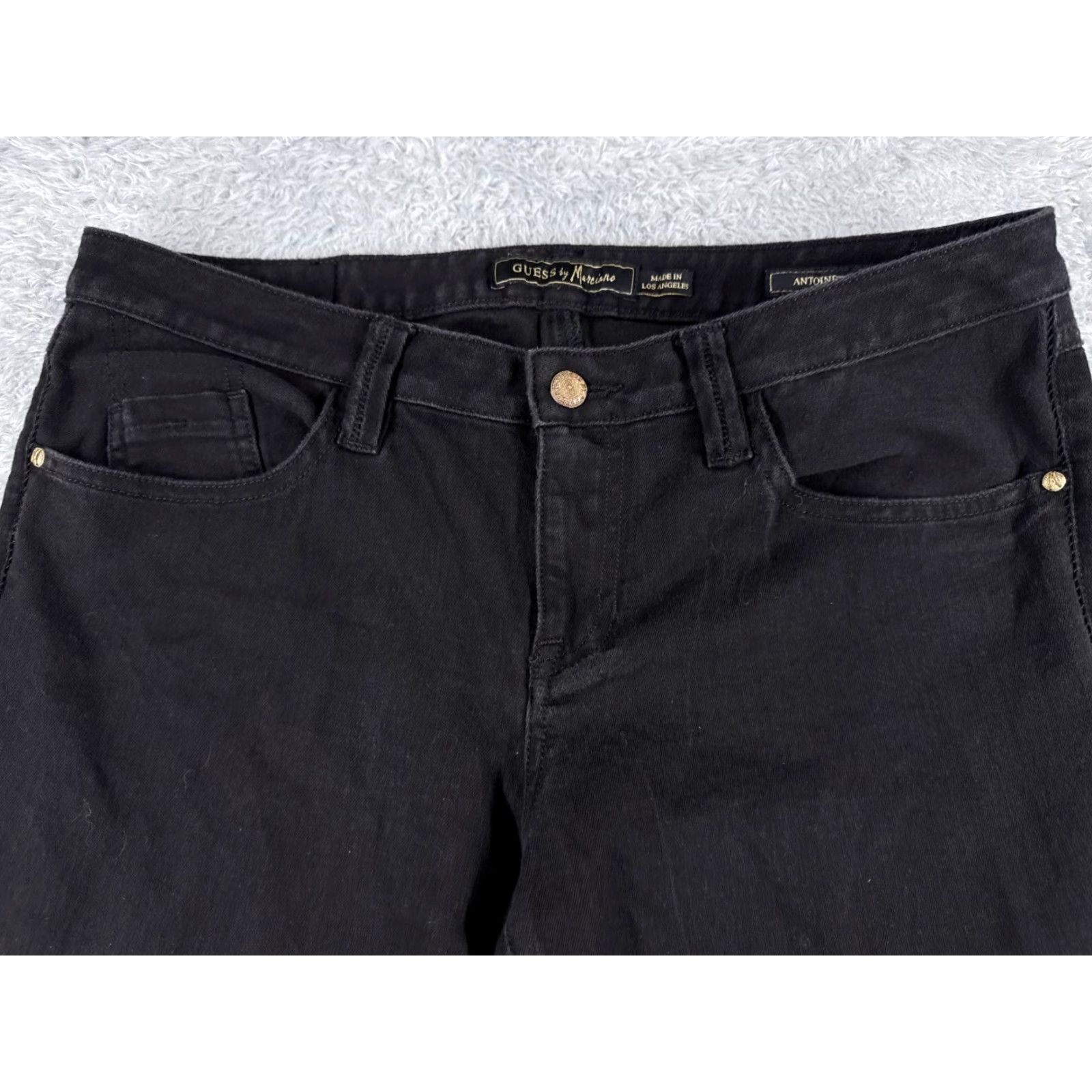 Guess VINTAGE GUESS Jeans Women 32 Black Antoinnette Boot Mid Rise USA Cotton 33x31 Size 24" / US 00 / IT 34 - 4 Thumbnail
