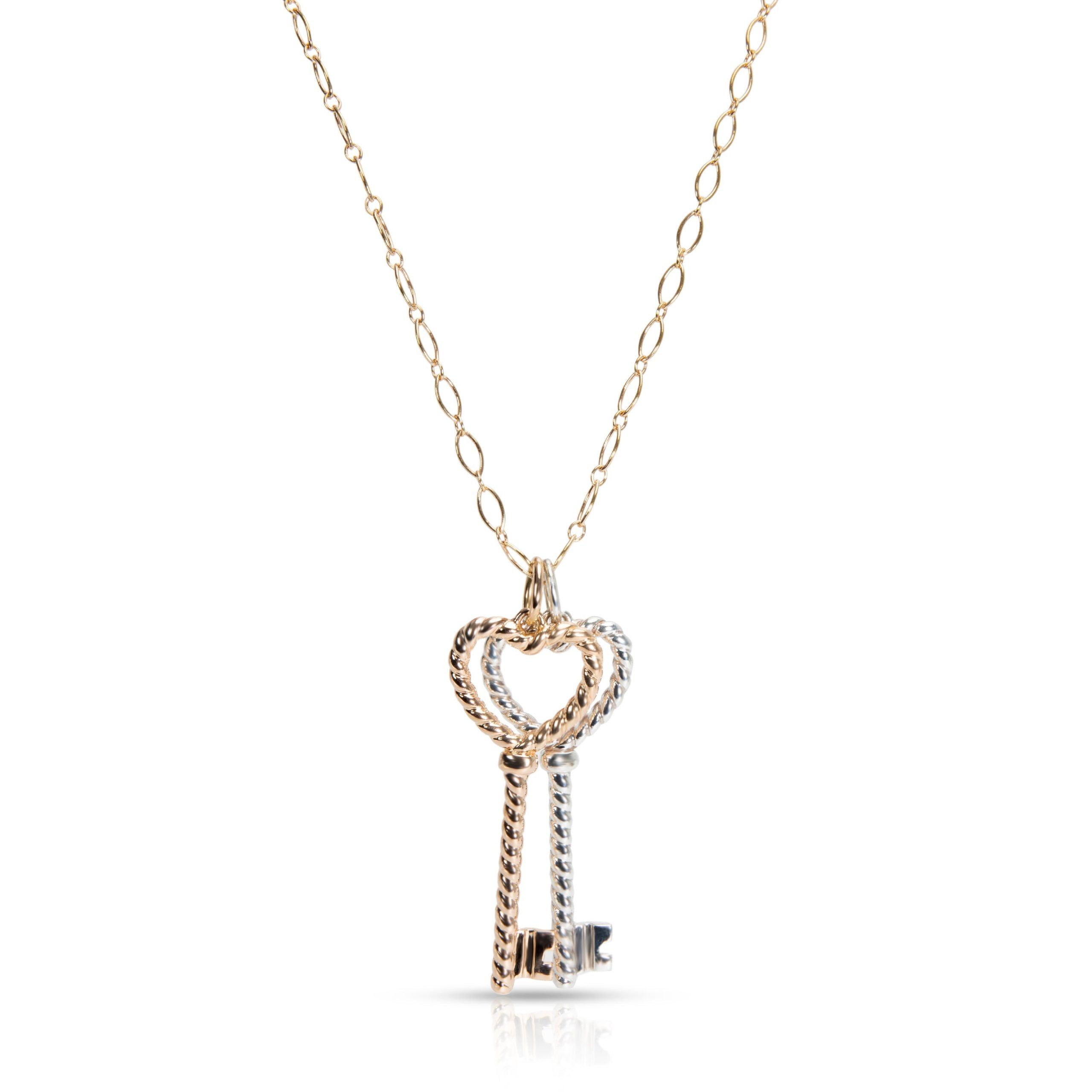 image of Tiffany Co Tiffany & Co. Rope Keys Necklace In Rose Gold/sterling Silver, Women's