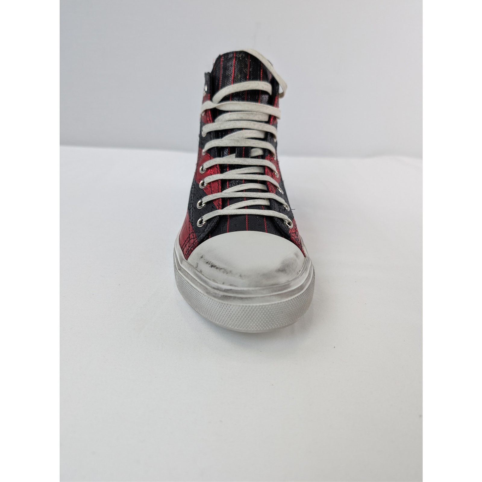 Saint Laurent Paris o1rshd1 Bedford Di Patch High-Top Sneakers in Red / Black Size US 7 / EU 40 - 12 Thumbnail
