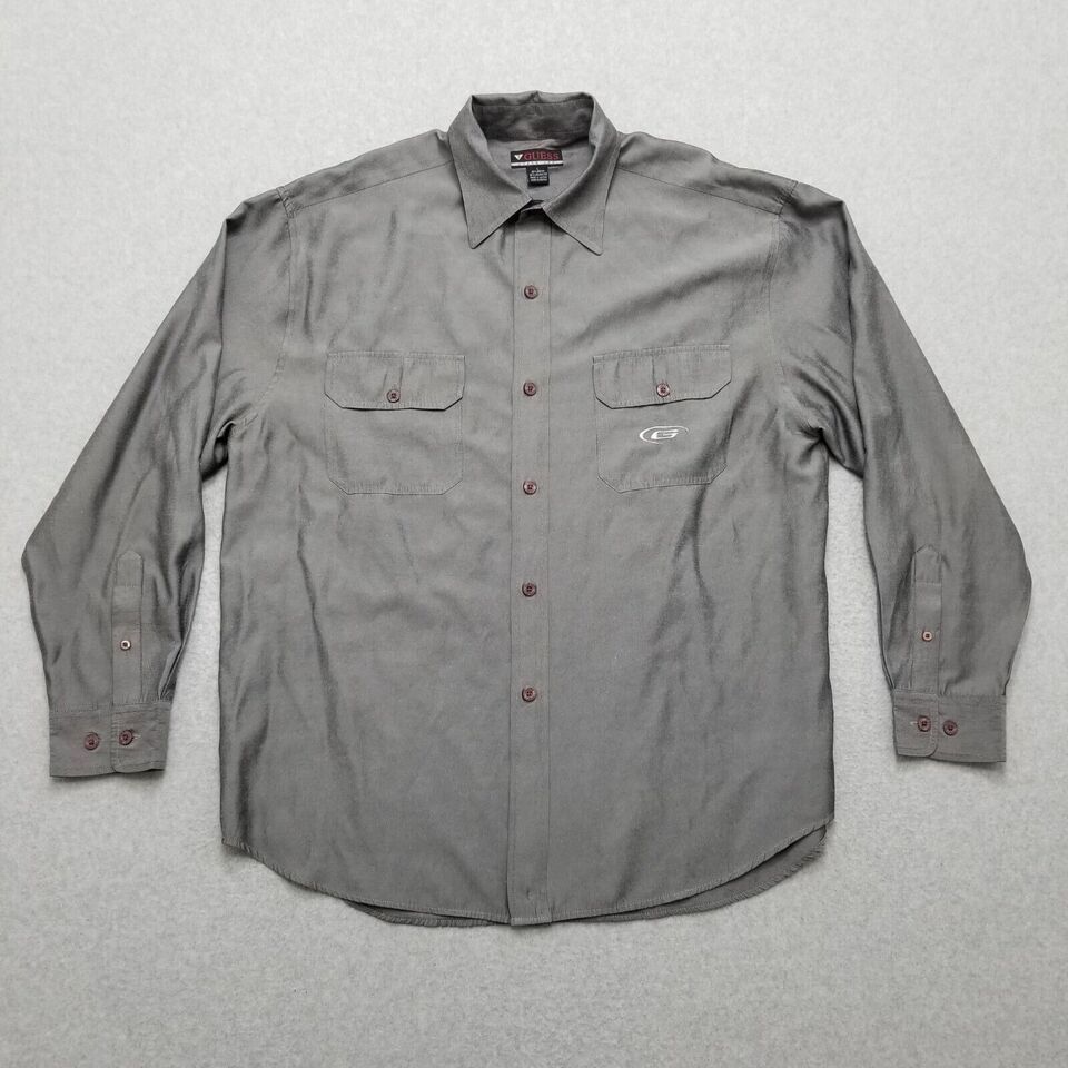 Guess GUESS Shirt Men Large Pockets Button Down Long Sleeve Size US L / EU 52-54 / 3 - 1 Thumbnail