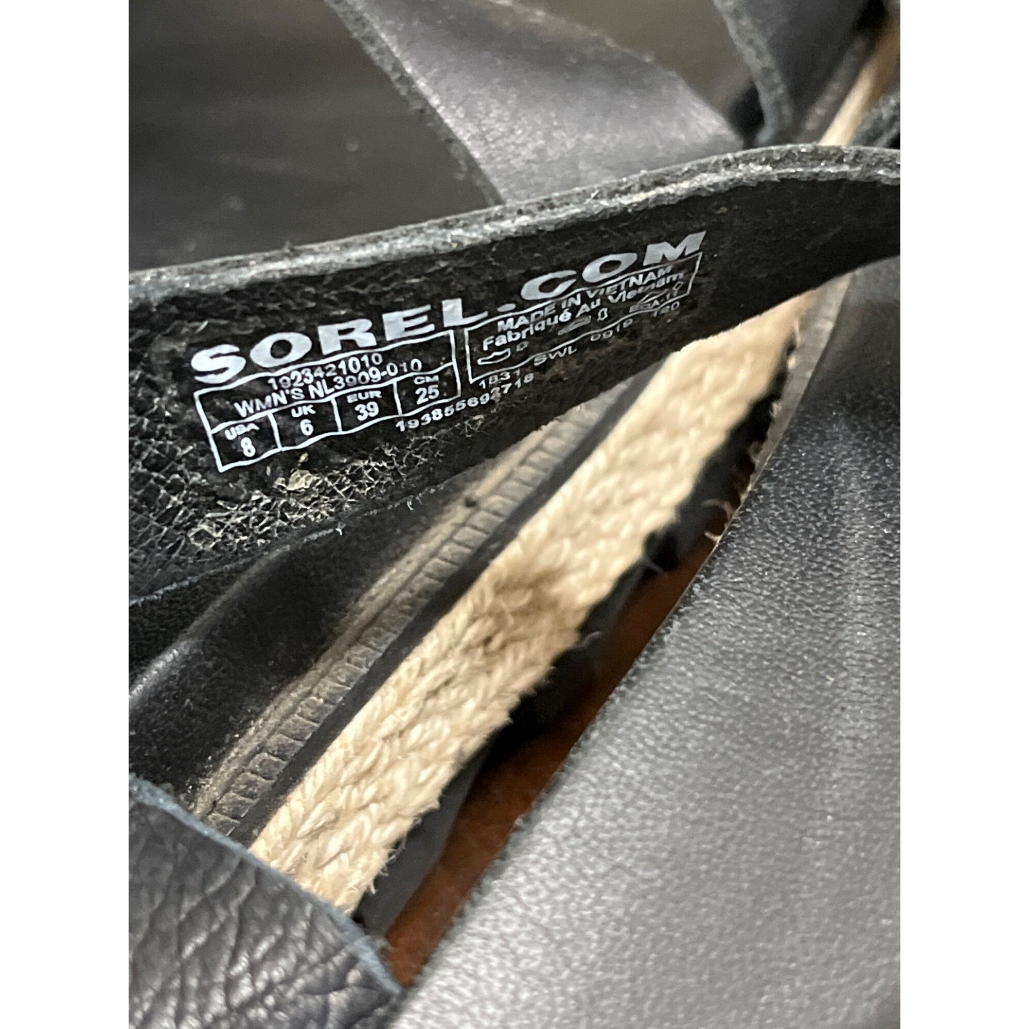 SOREL Sorel wms black leather open toe casual sandals shoes sz8 SK Size US 8 / IT 38 - 9 Thumbnail