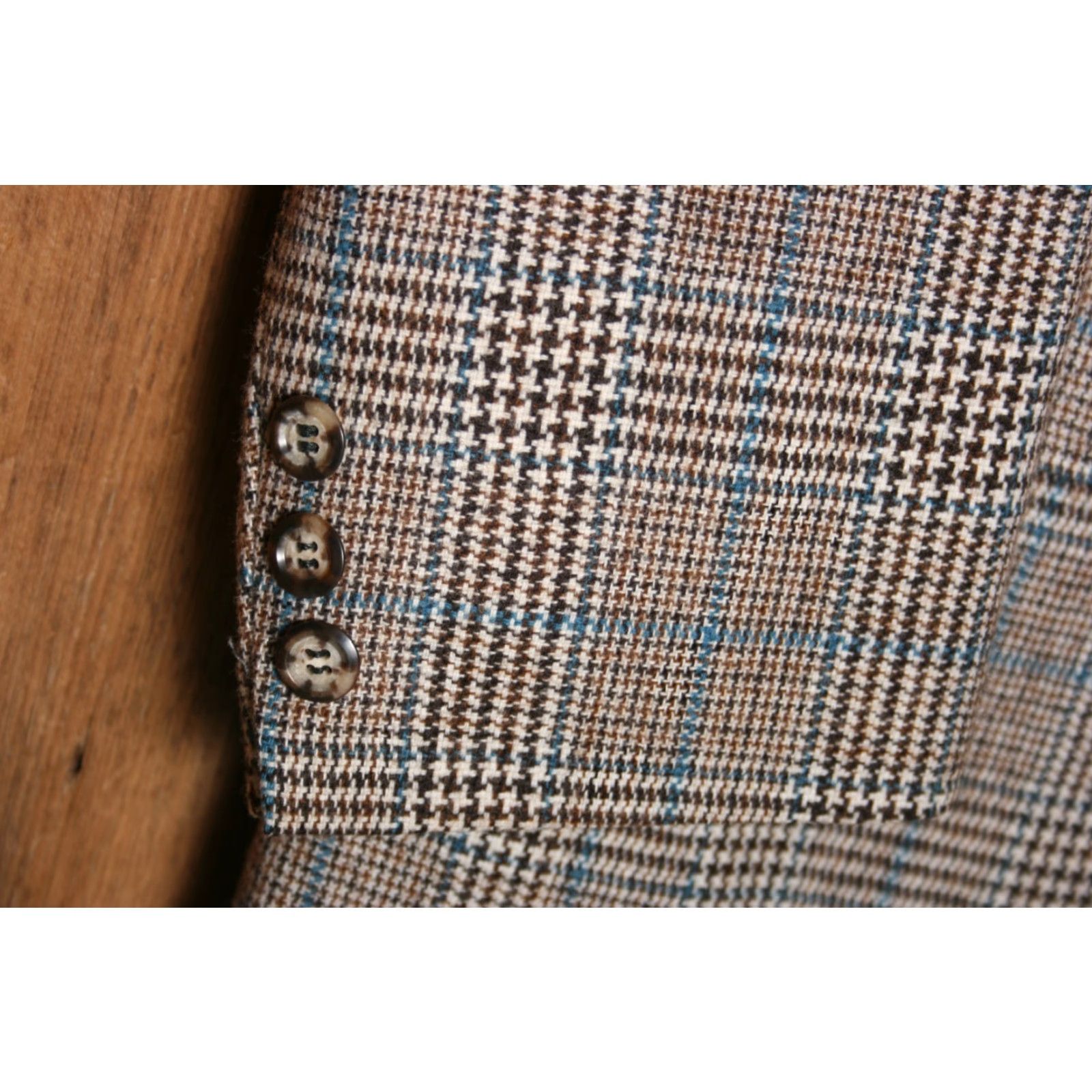 Vintage VINTAGE Triton of New England Sport Coat 2 Piece Wool Plaid Houndstooth Glen Tweed Vest Sz. 42 R-L Mens Size US XS / EU 42 / 0 - 7 Thumbnail