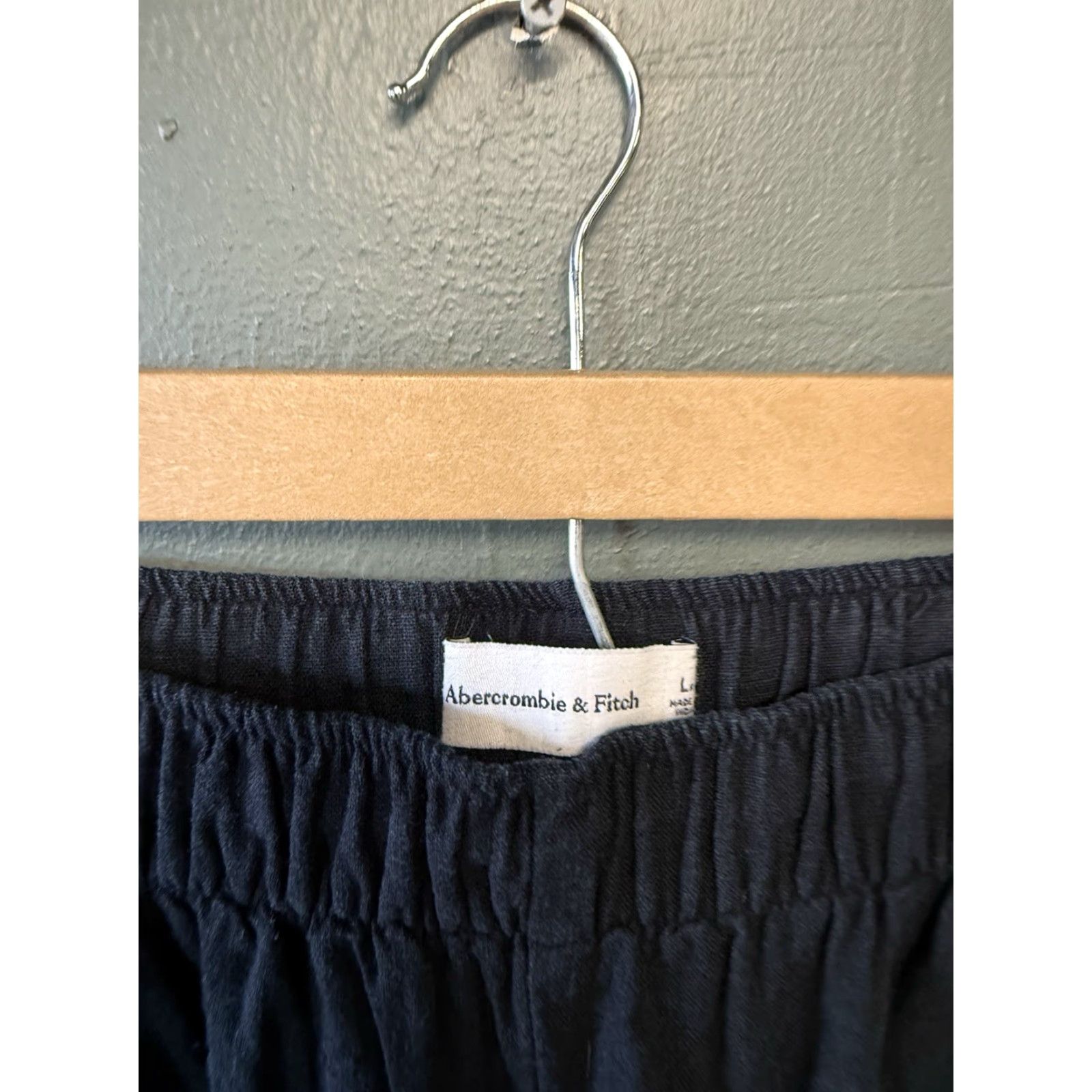 Abercrombie & Fitch Abercrombie & Fitch Womens Black Wide-Leg Cropped Pants L Regular Wide-Leg Size 36" / US 14 / IT 50 - 3 Thumbnail