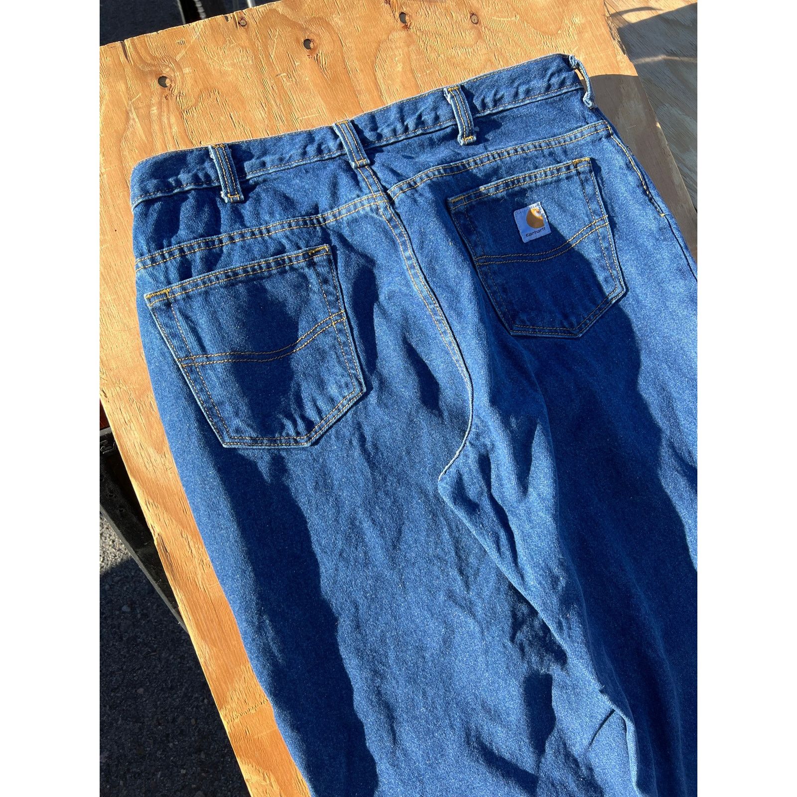 Carhartt Carhartt Mens Blue Denim Relaxed Fit Pants Jeans 36x32 Size US 36 / EU 52 - 12 Thumbnail