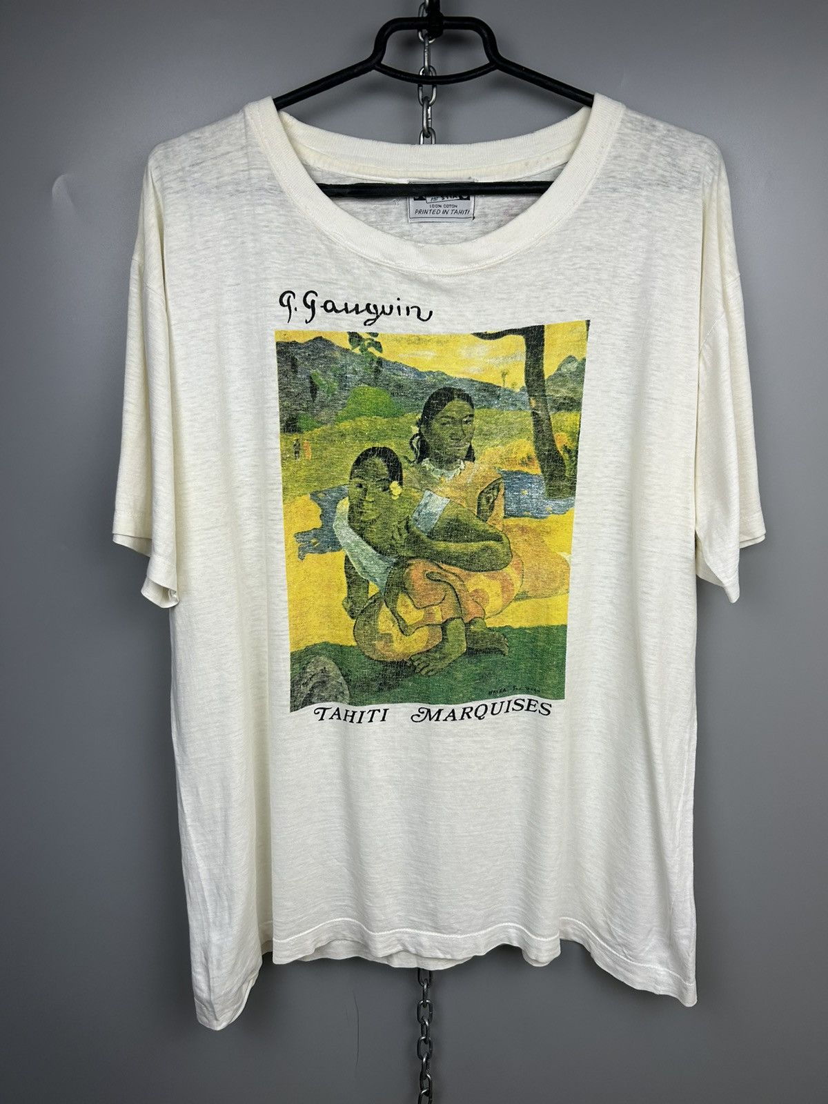 Vintage Vintage Gaugin Tahiti Marquises T shirt Size US L / EU 52-54 / 3 - 1 Thumbnail