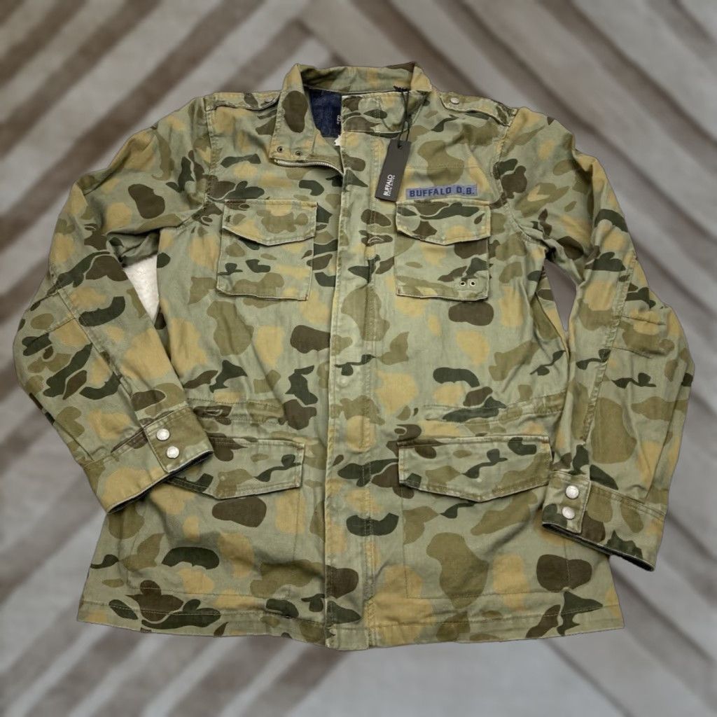 VINTAGE Buffalo David Bitton Military Jacket Mens M Camouflage