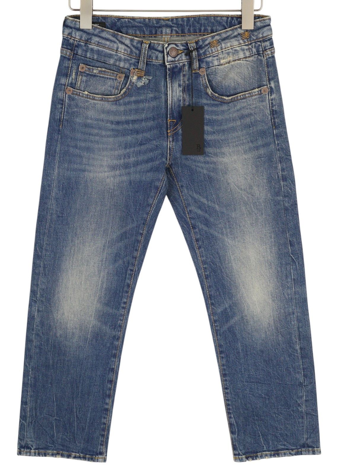 R13 BOY STRAIGHT 26 Cropped Ankle Washed Bue Kelly 84455 Size 26" / US 2 / IT 38 - 2 Thumbnail