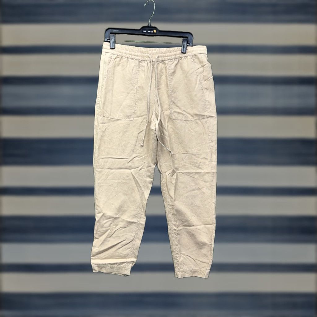 J.Crew J Crew Linen Pants Womens Medium Tapered Leg Elastic Waist Beach Boho Lounge Size 32" / US 10 / IT 46 - 1 Thumbnail