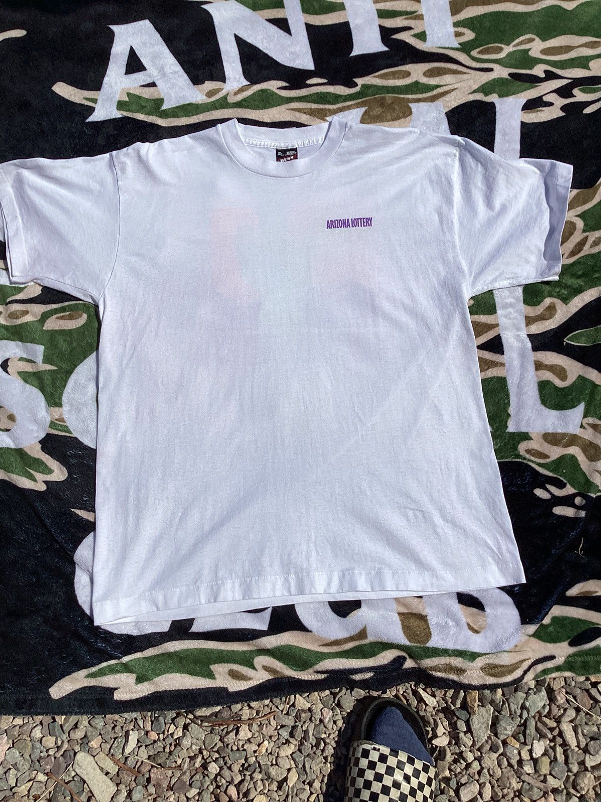 Fruit Of The Loom Vintage 90s Arizona lottery single stitch USA made T-shirt Size US XL / EU 56 / 4 - 3 Thumbnail