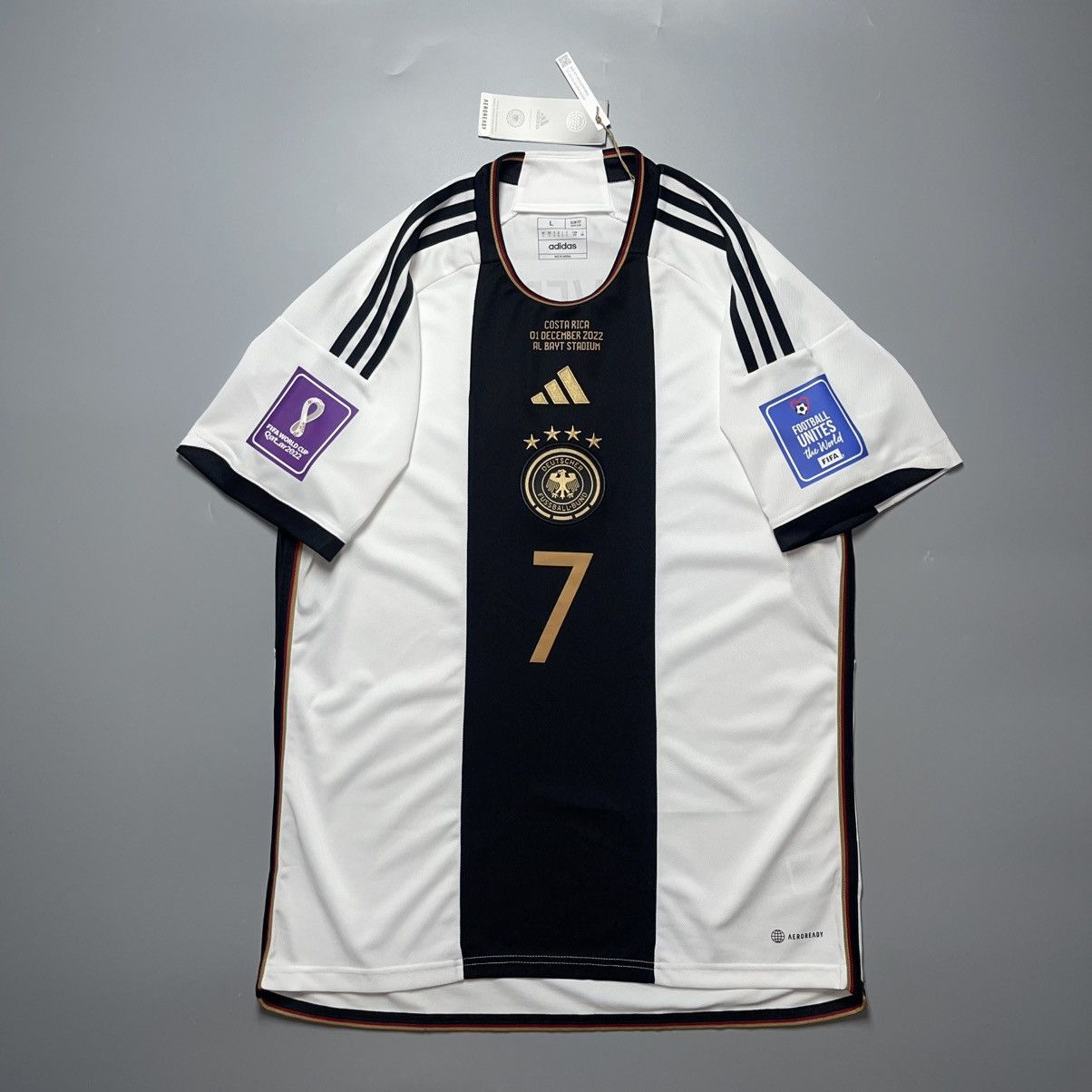 Adidas GERMANY ADIDAS 2022 WORLD CUP SOCCER HOME JERSEY #7 HAVERTZ Size US L / EU 52-54 / 3 - 2 Thumbnail