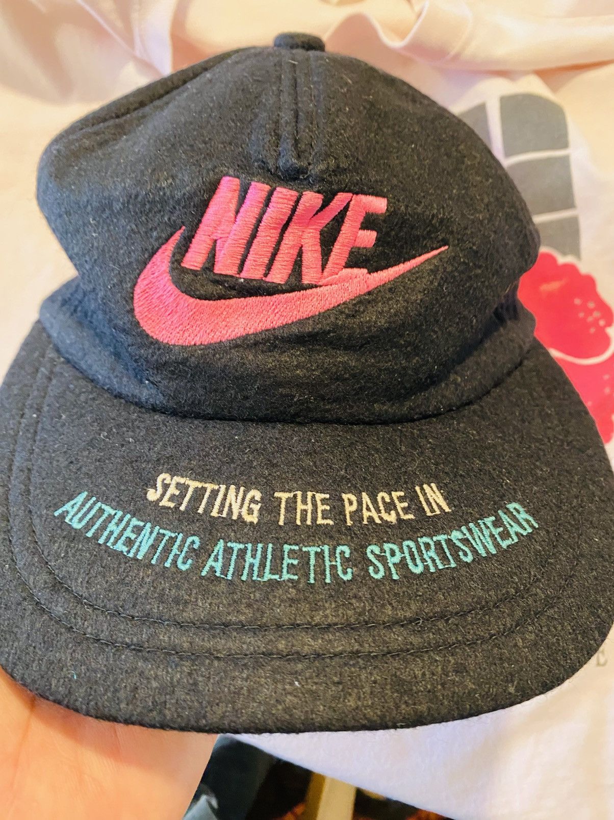 Nike Vintage nike rare hat pink swoosh 80s 90s Size ONE SIZE - 3 Thumbnail
