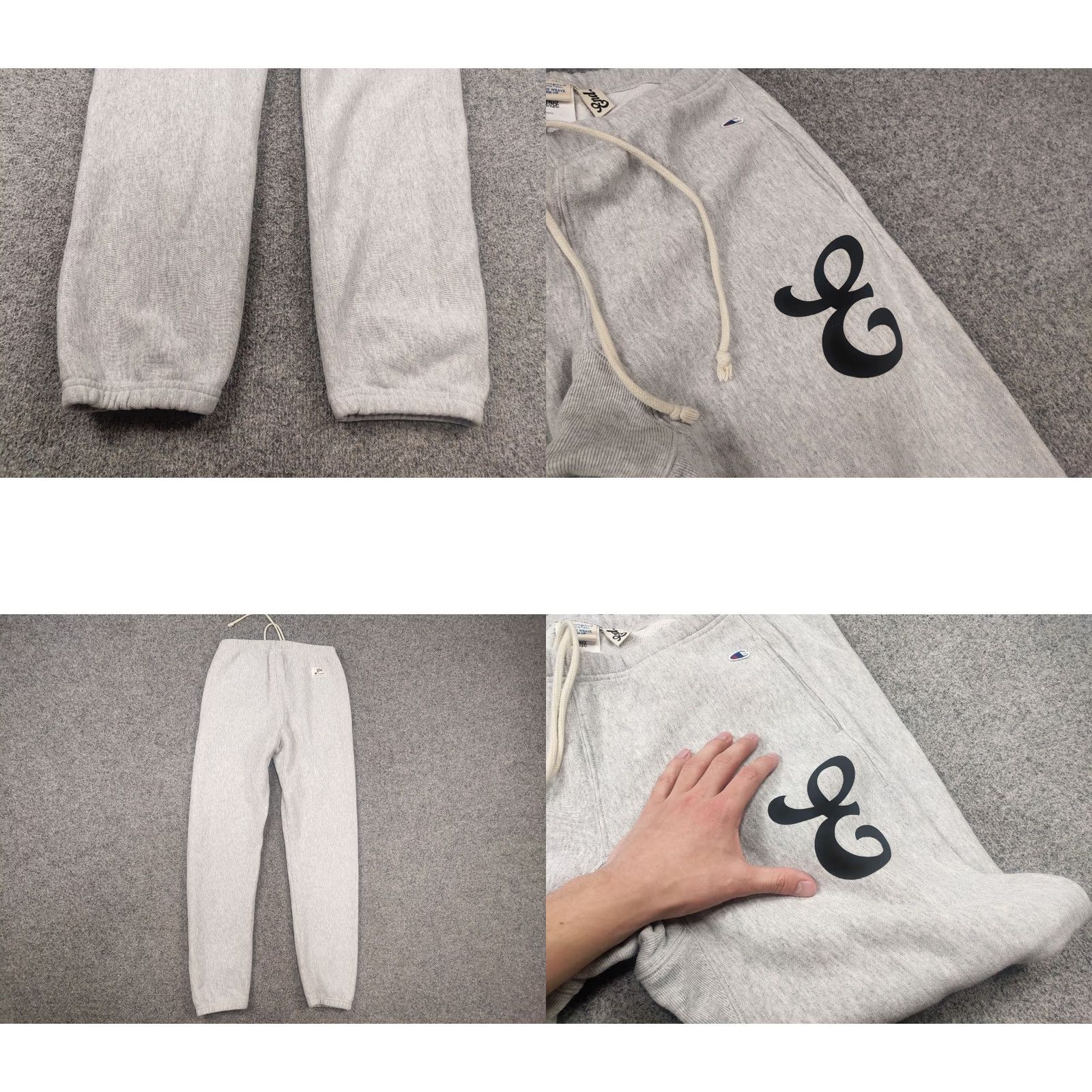 Champion Champion Sweat Pants for Men M Gray Cotton Big Logo Logo Pattern Old School Style Straight Fit Size US 31 - 8 Thumbnail