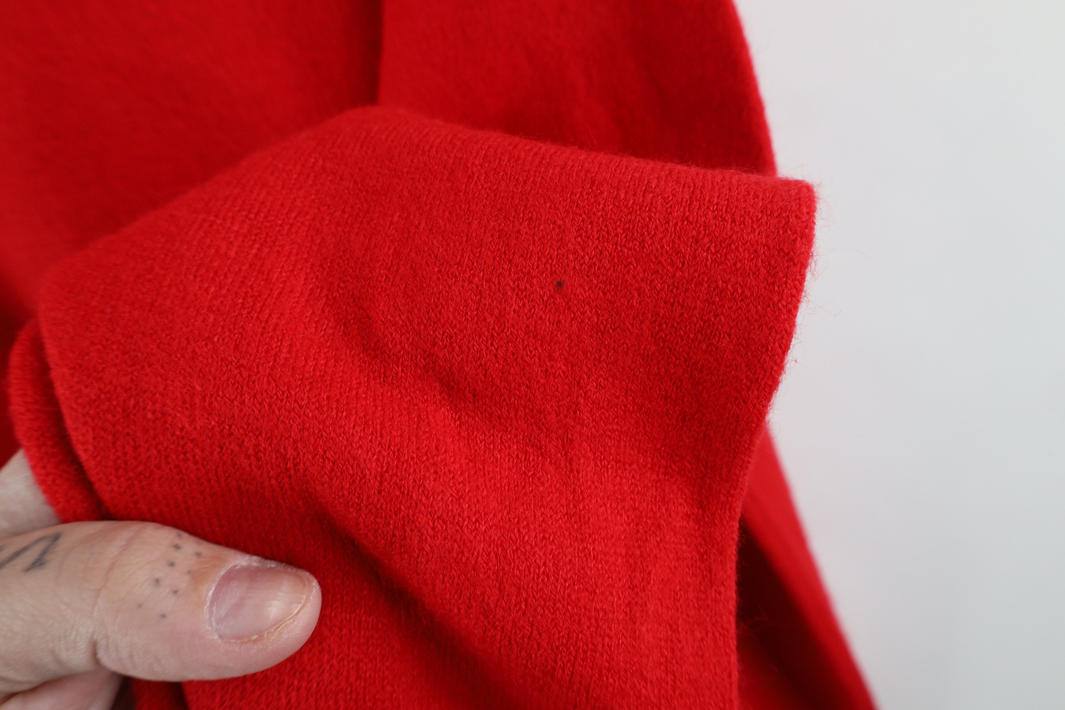 Christian Dior Monsieur × Vintage Vintage 90s Christian Dior Out Knit V-Neck Sweater Red USA Size US XL / EU 56 / 4 - 7 Thumbnail