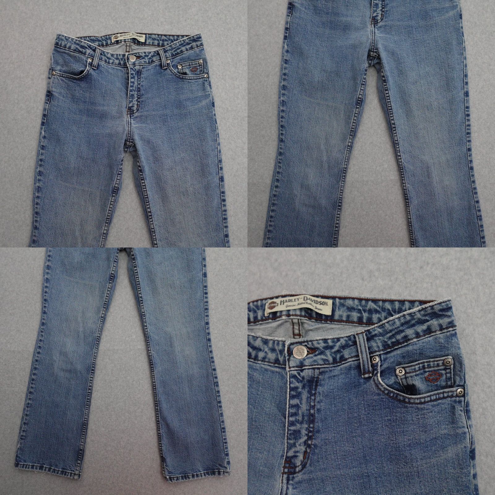 Harley Davidson Harley-Davidson Jeans Bootcut Womens Size 10P Blue Denim Distressed Plus Measurements in Pictures Size 32" / US 10 / IT 46 - 9 Thumbnail
