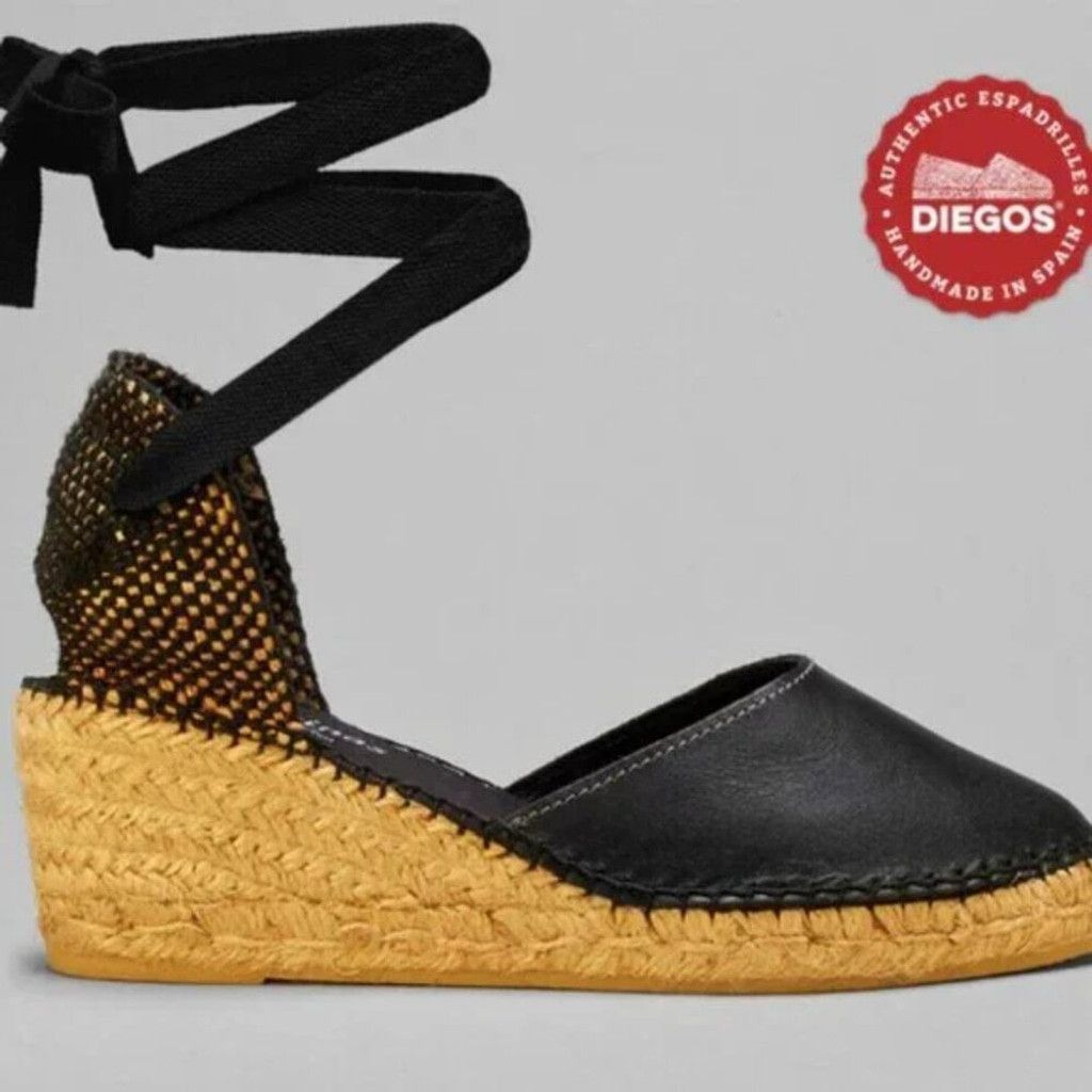 Alice San Diego DIEGOS Lola Ribbons Rope Handcrafted Black Espadrilles 39 Size US 8 / IT 38 - 2 Thumbnail