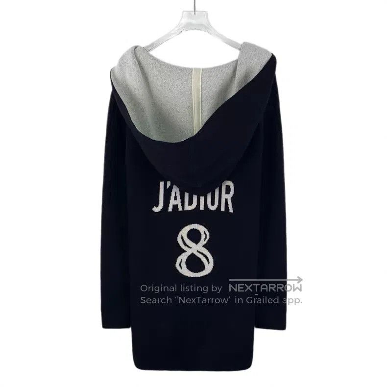 Dior Dior Black logo letter inlaid cashmere hooded long-sleeved Size XXS / US 00 / IT 34 - 2 Thumbnail
