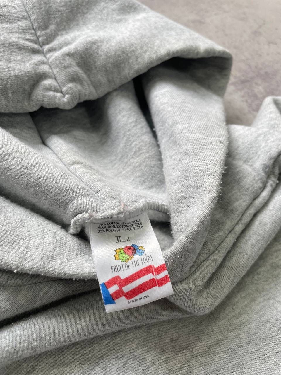 Fruit Of The Loom × Vintage Vintage 90s Fruit Of The Loom Blank Baggy Hoodie Y2K Size US L / EU 52-54 / 3 - 6 Thumbnail