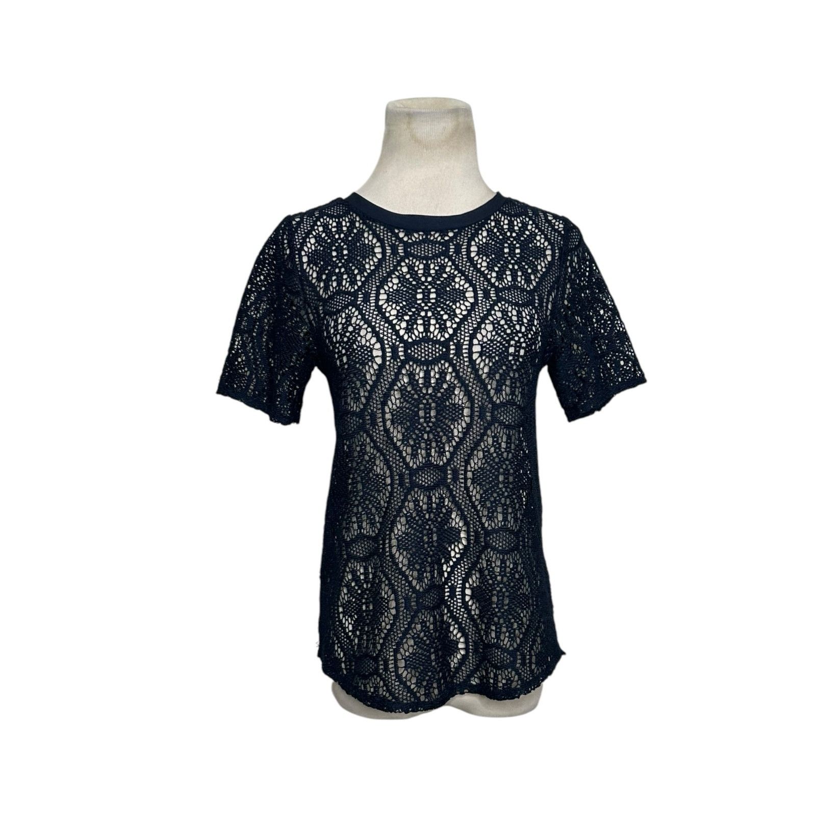 Banana Republic Banana Republic blue crochet short sleeves top size XS Size XS / US 0-2 / IT 36-38 - 5 Thumbnail