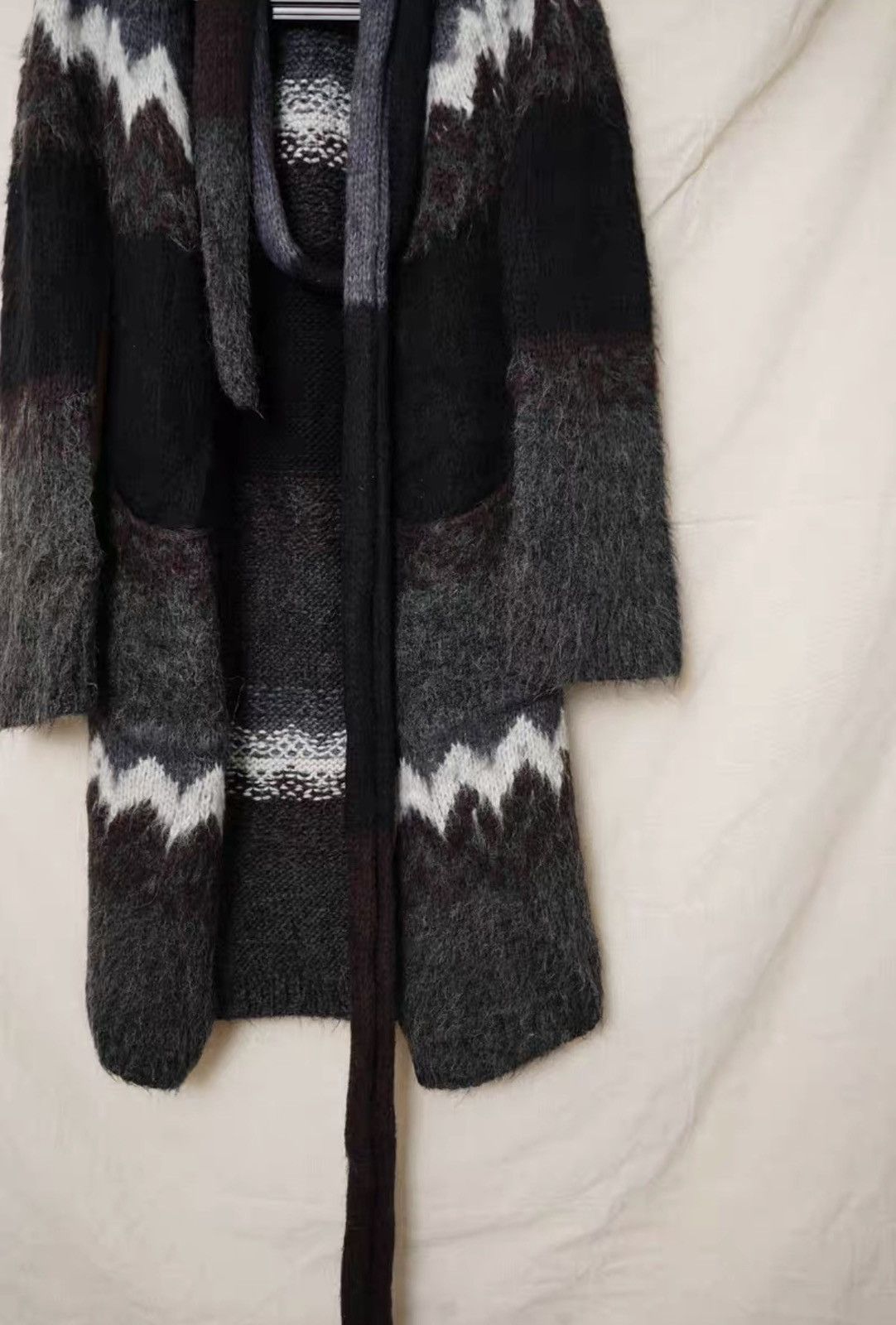 FACTOTUM Factotum Wool Blend Knit Cardigan with Scarf Detail Size US M / EU 48-50 / 2 - 5 Thumbnail