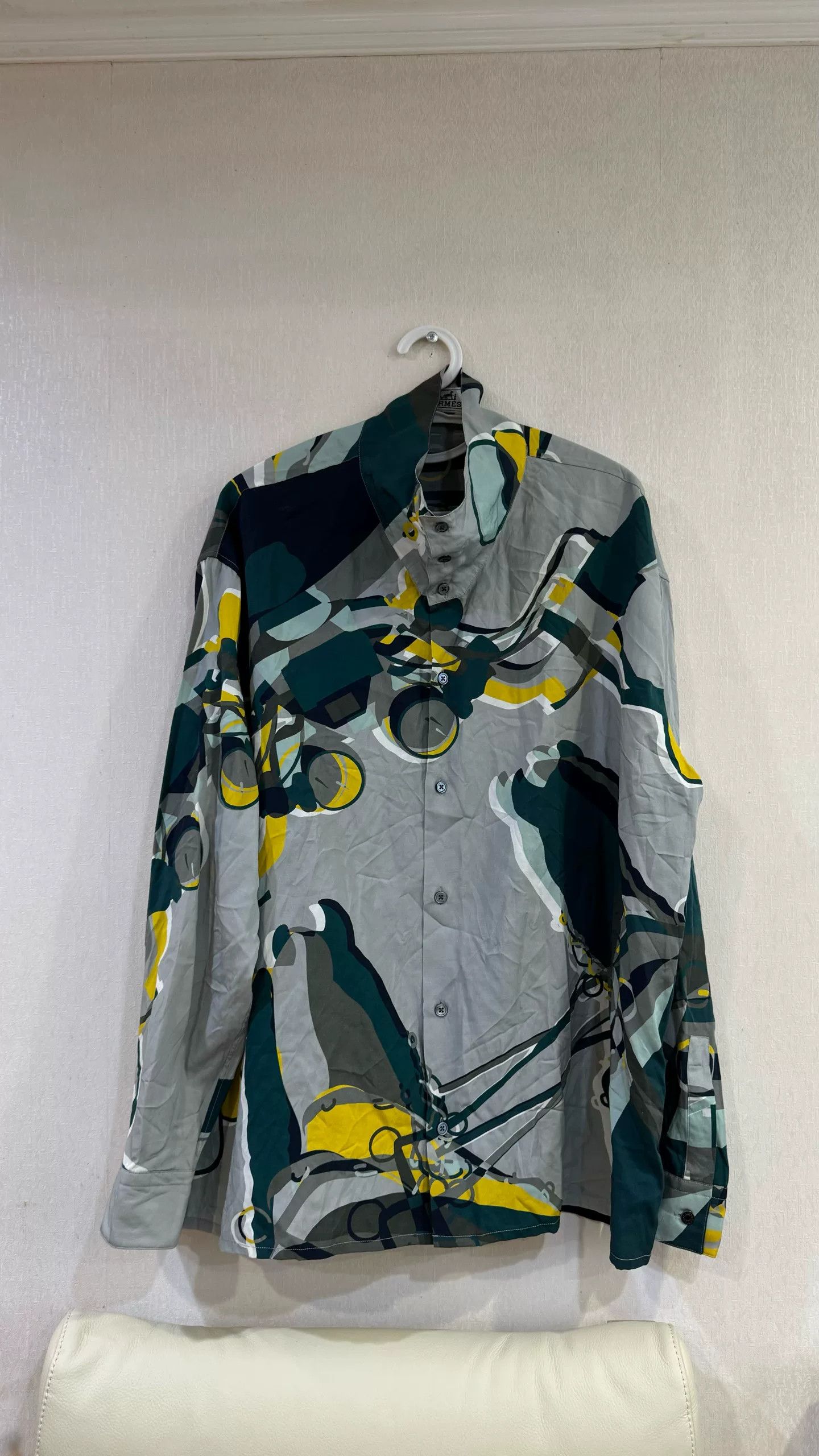 Hermes Hermes Silk Shirt with War Horse Print Size US XS / EU 42 / 0 - 1 Thumbnail