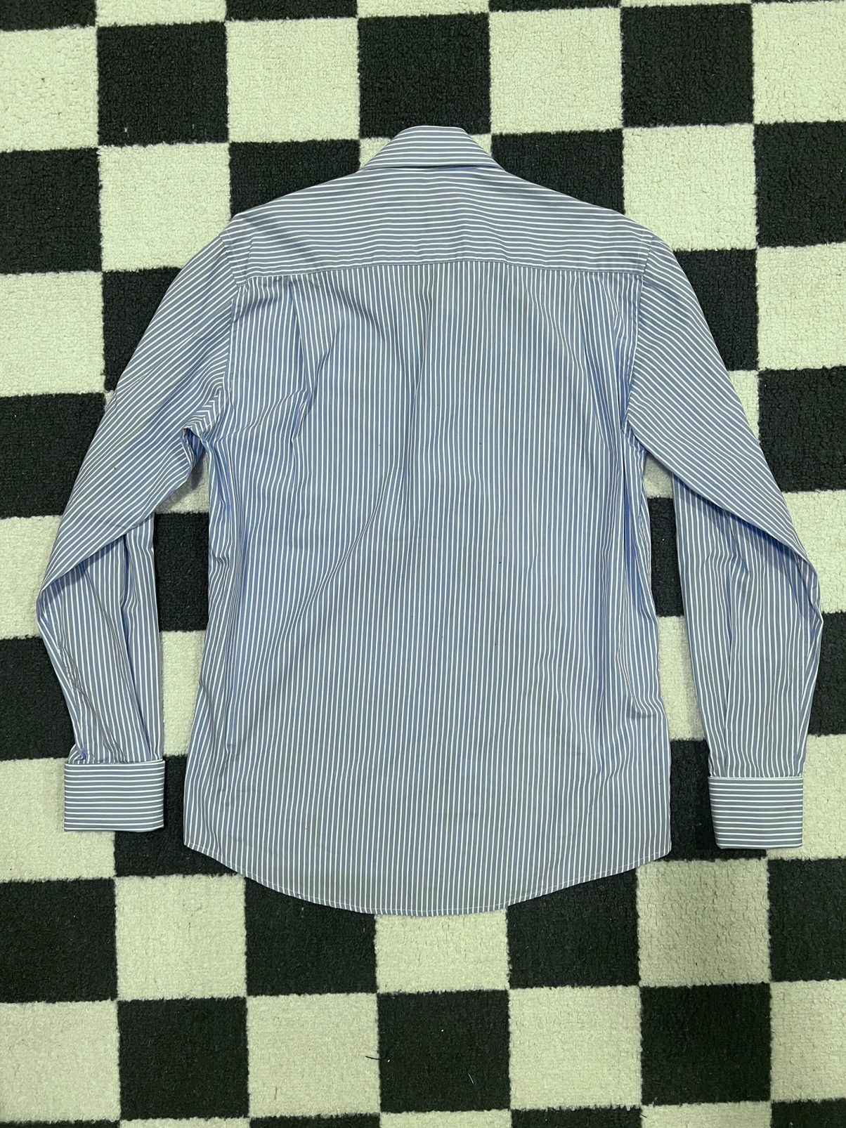 Yves Saint Laurent Yves Saint Laurent Striped Blue Dress Shirt Size US S / EU 44-46 / 1 - 8 Thumbnail