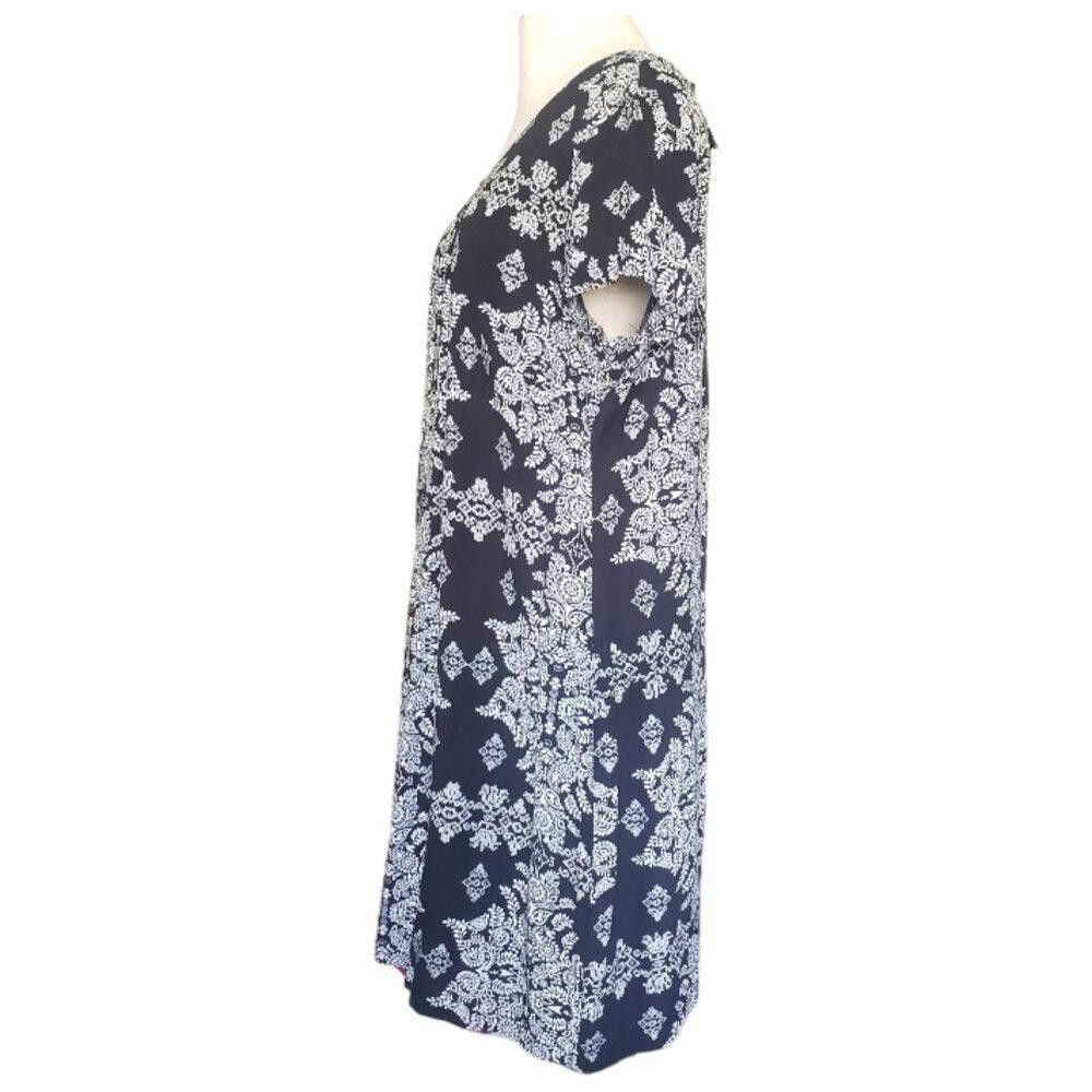 Renuar CT693 Renaur Black & White Floral Pattern Sleeveless Dress S Size S / US 4 / IT 40 - 3 Thumbnail