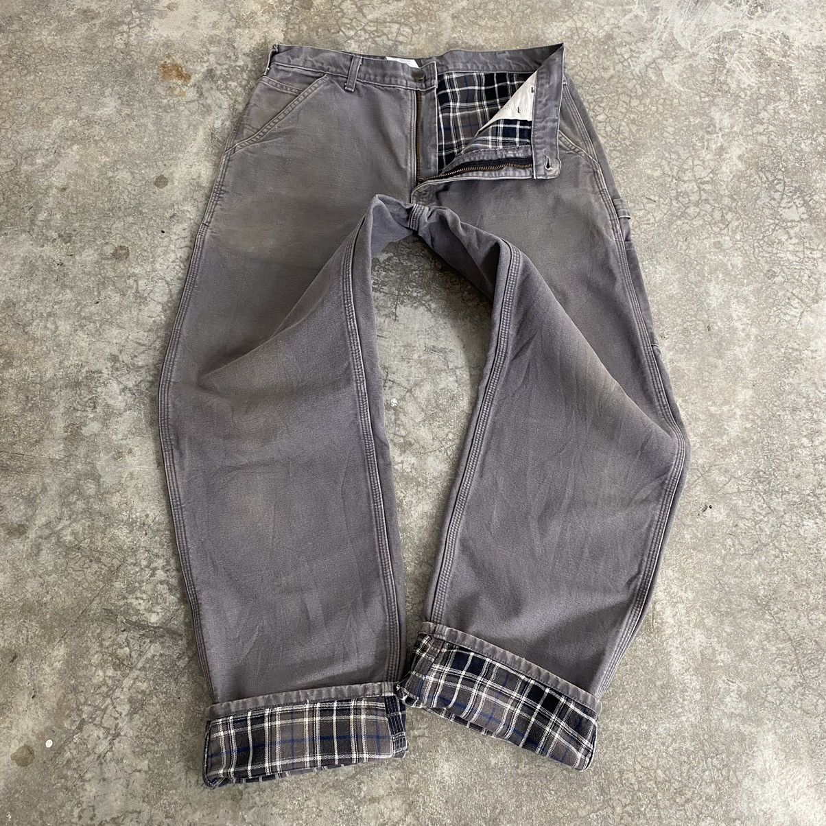 Carhartt Vintage Carhartt Blanket Lined Gravel Grey Carpenter Pants Size US 34 / EU 50 - 1 Thumbnail