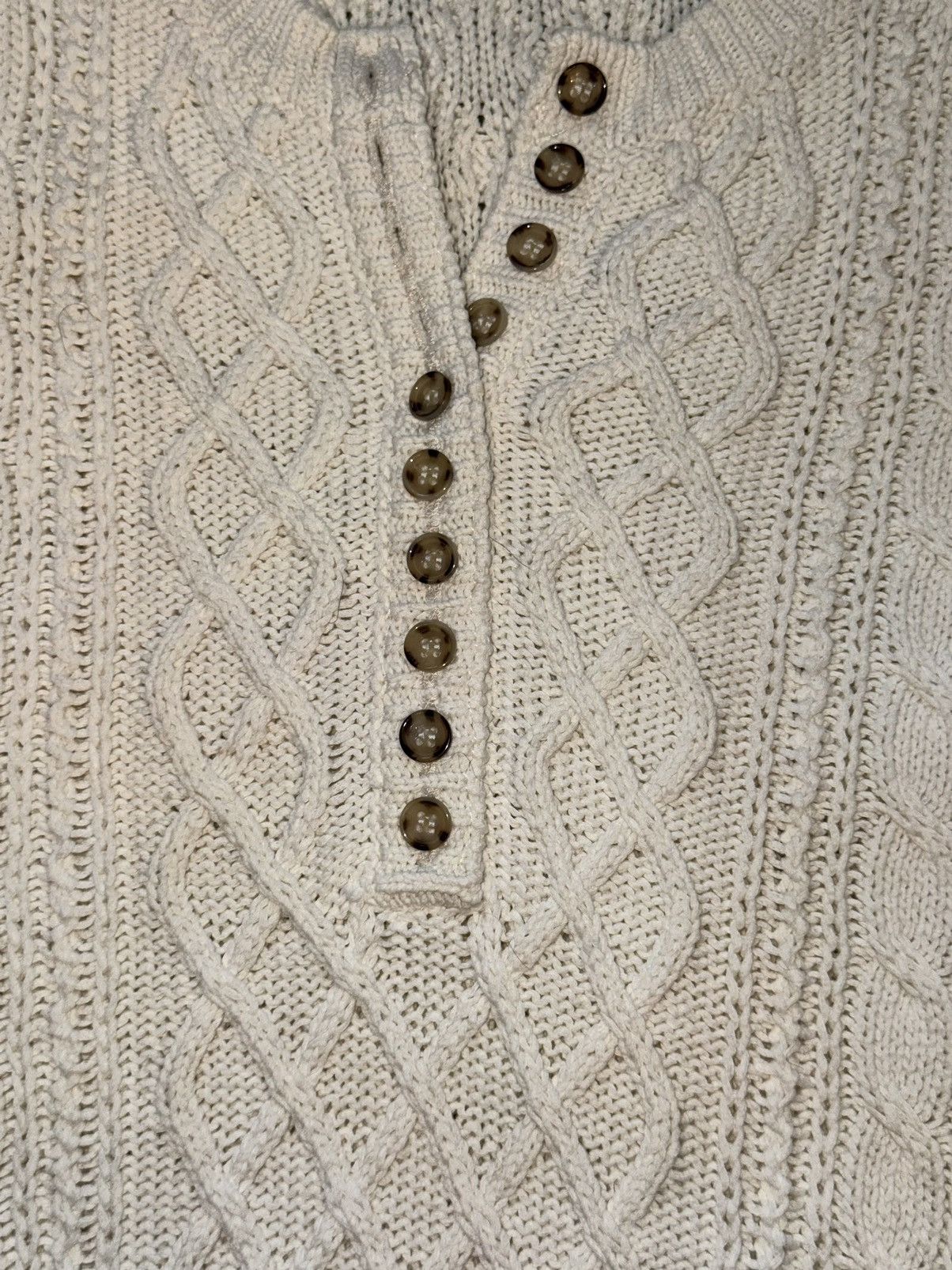 Designer × Sezane Sezane oldmoney style cable knit sweater Size L / US 10 / IT 46 - 6 Thumbnail