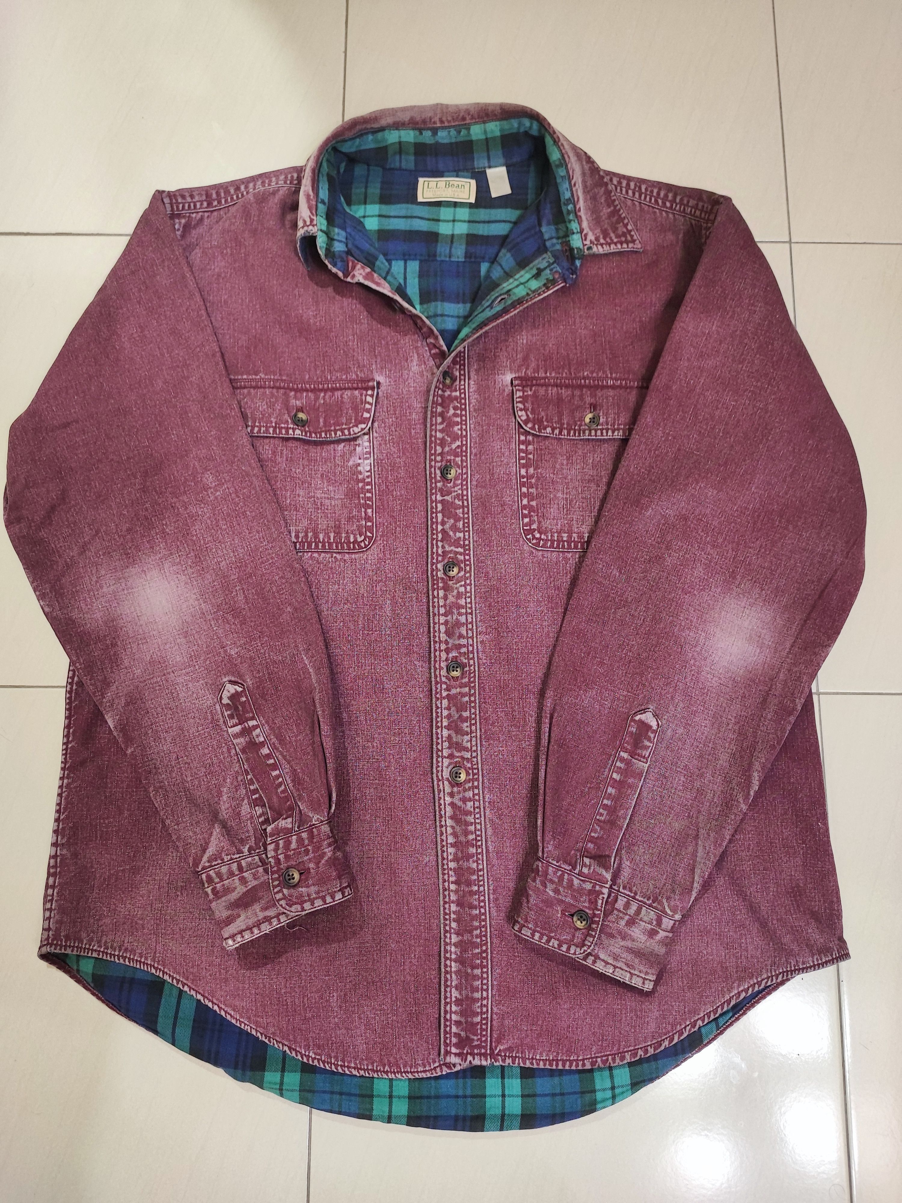 L.L. Bean LOVELY PATINA VINTAGE L.L BEAN FLANNEL LINED WORKSHIRT Size US XL / EU 56 / 4 - 1 Thumbnail