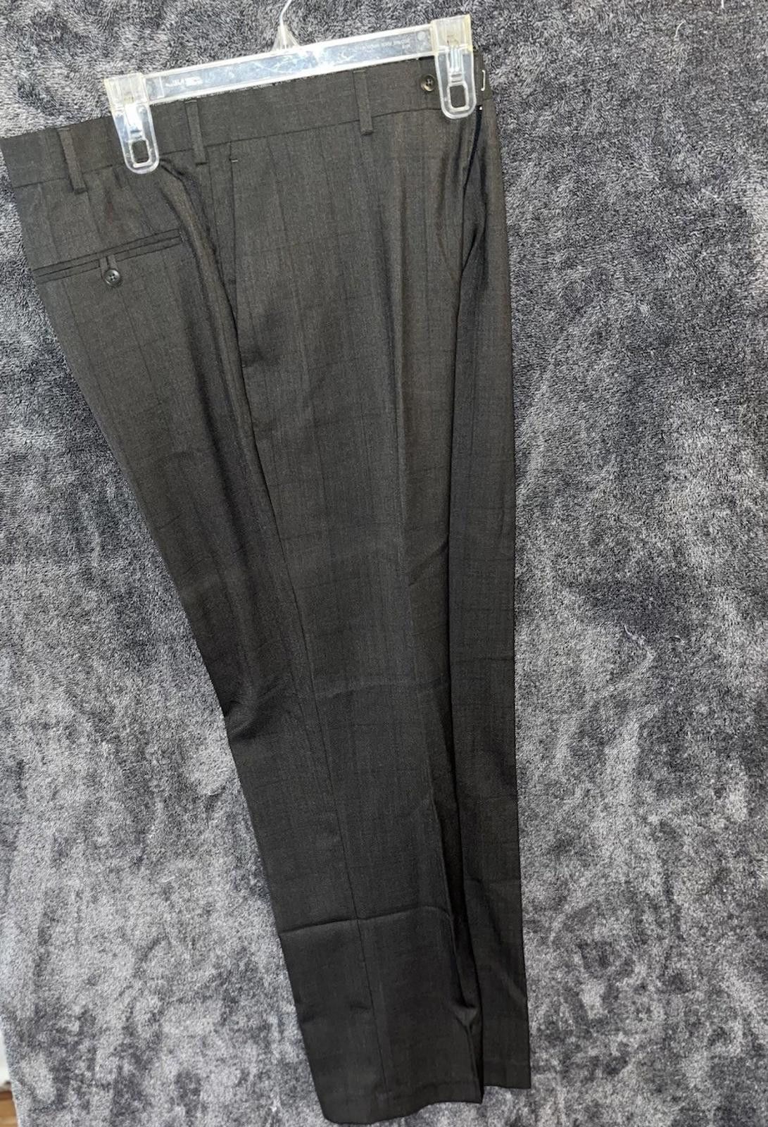 Blundstone Perry Ellis Portfolio 34x32 Gray Herringbone Dress Pants Size US 34 / EU 50 - 3 Thumbnail