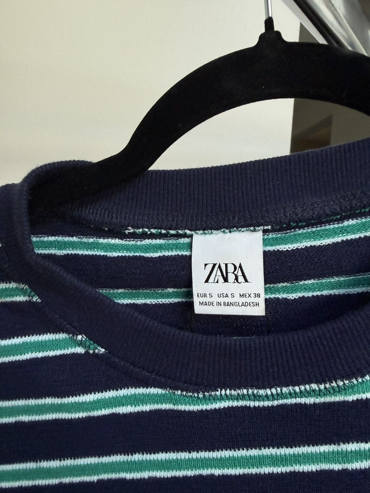 Zara Zara Navy Green White Stripe Tee NY Embroidered Size S Size US S / EU 44-46 / 1 - 7 Thumbnail
